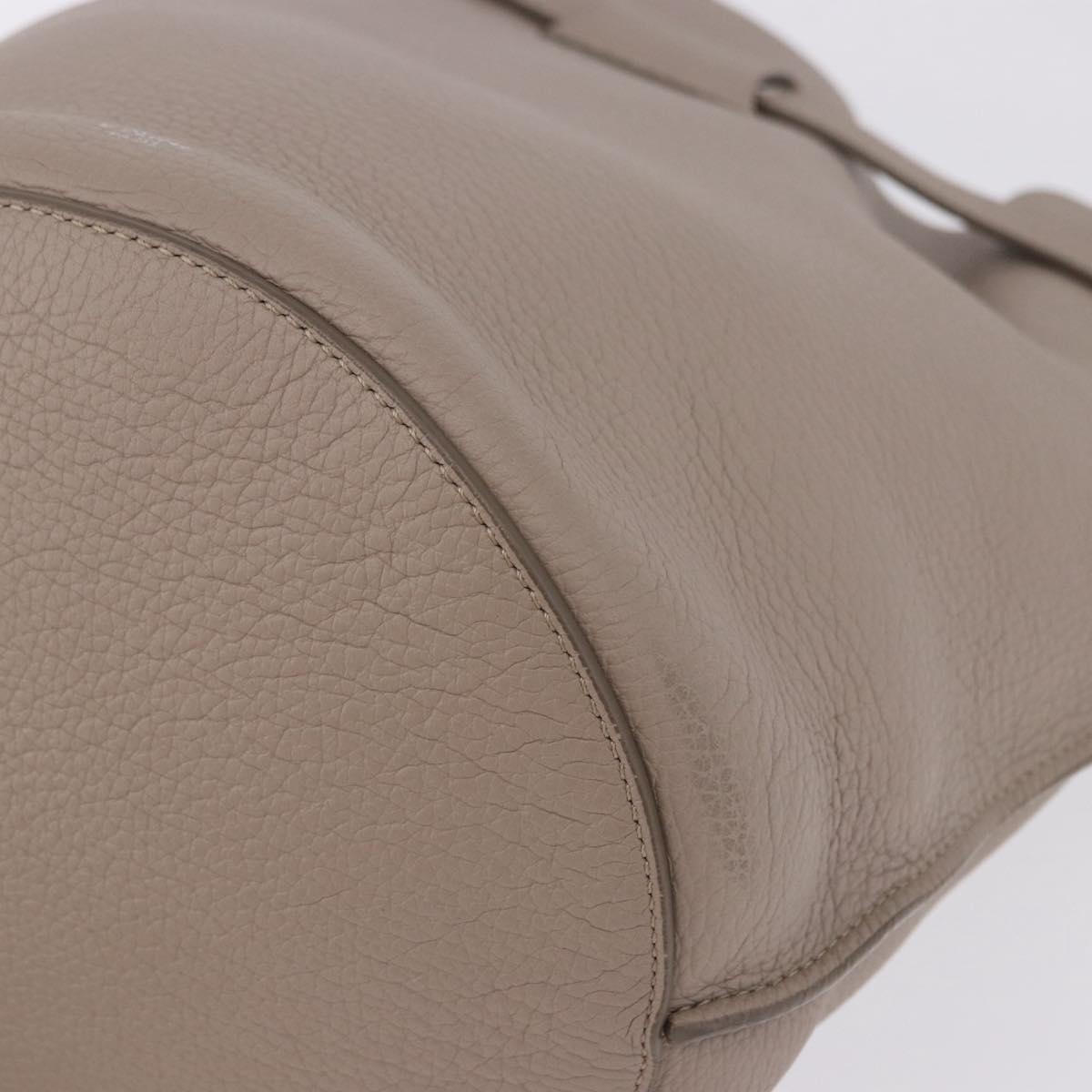 CELINE Big Bag Bucket Hand Bag Leather Gray Silver Auth 199121V