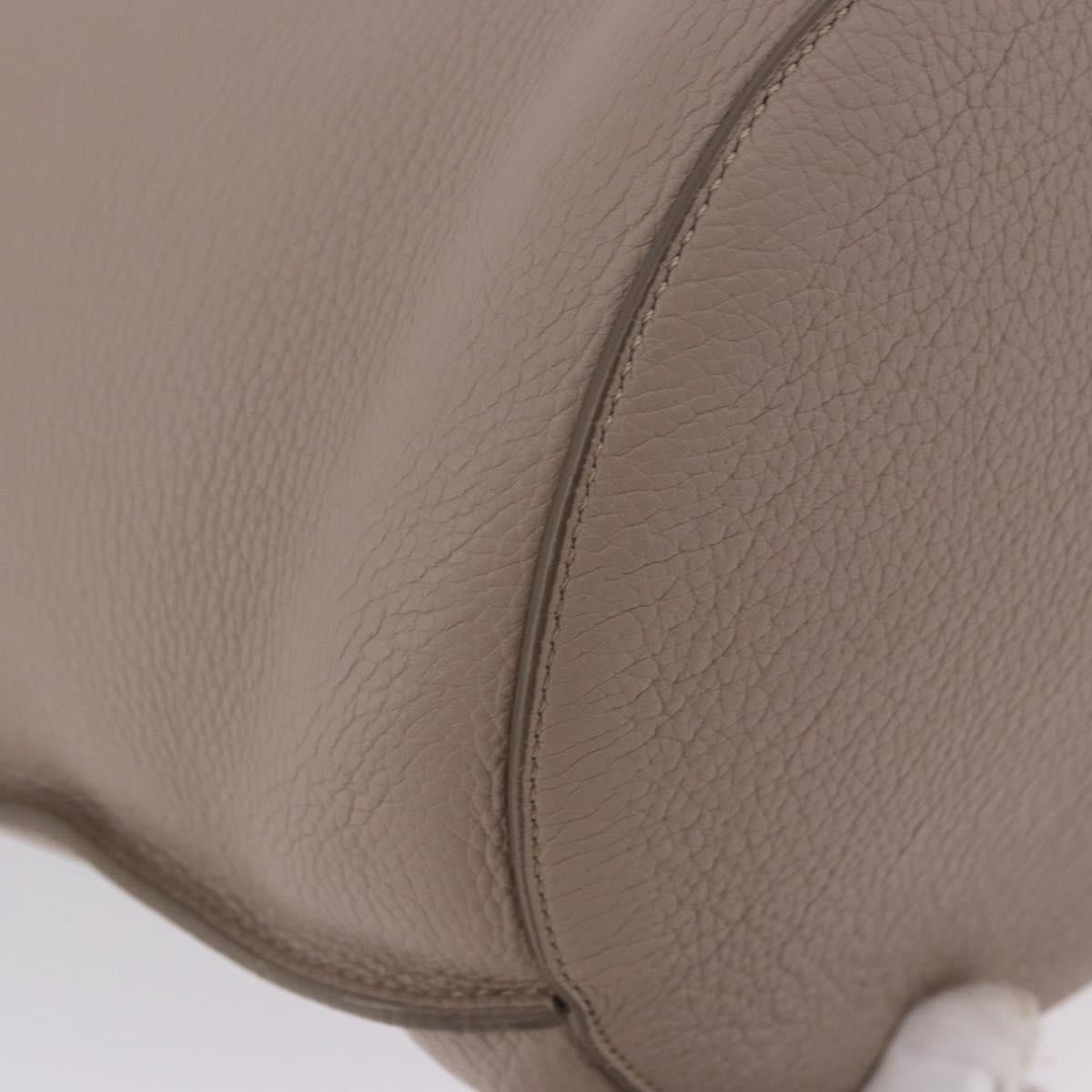 CELINE Big Bag Bucket Hand Bag Leather Gray Silver Auth 199121V