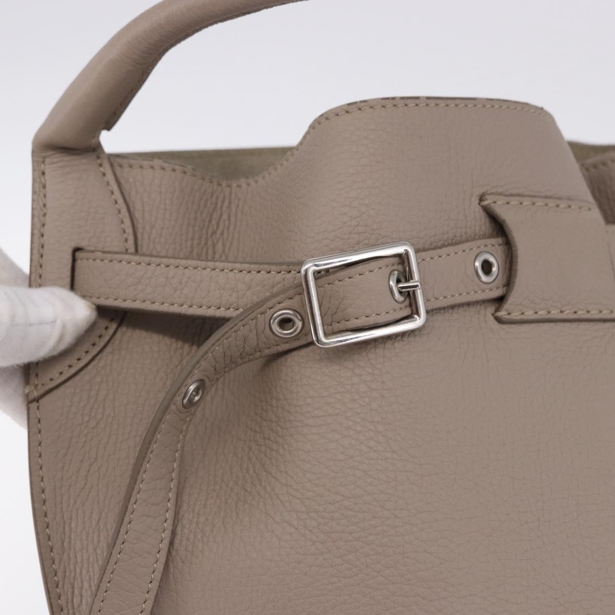 CELINE Big Bag Bucket Hand Bag Leather Gray Silver Auth 199121V