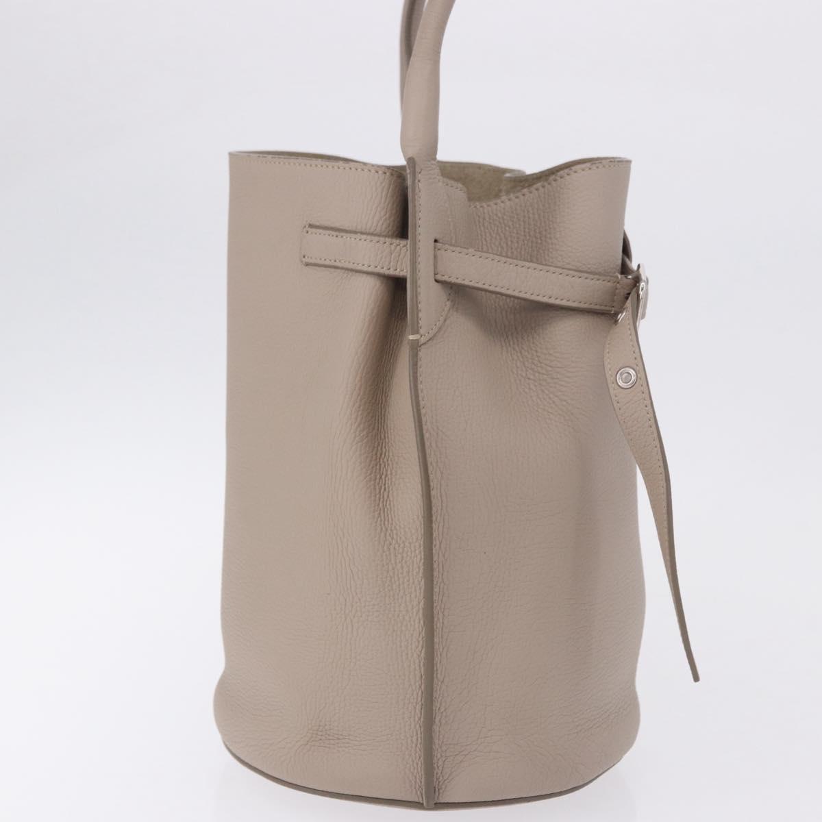CELINE Big Bag Bucket Hand Bag Leather Gray Silver Auth 199121V