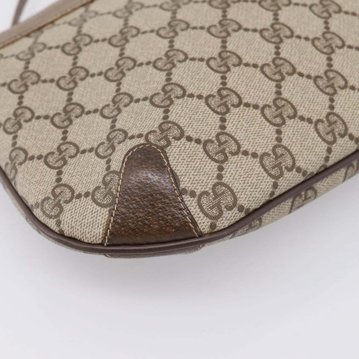 GUCCI GG Supreme Web Sherry Line Bag PVC Beige Gold 904 02 026 Auth 199125