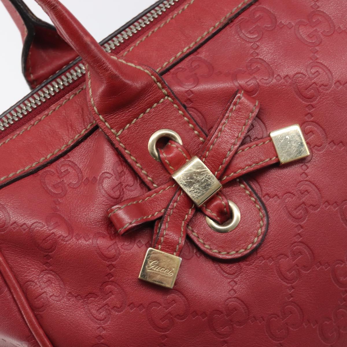 GUCCI GG Canvas Guccissima Princi Hand Bag Leather Red Gold 177052 Auth 199127A