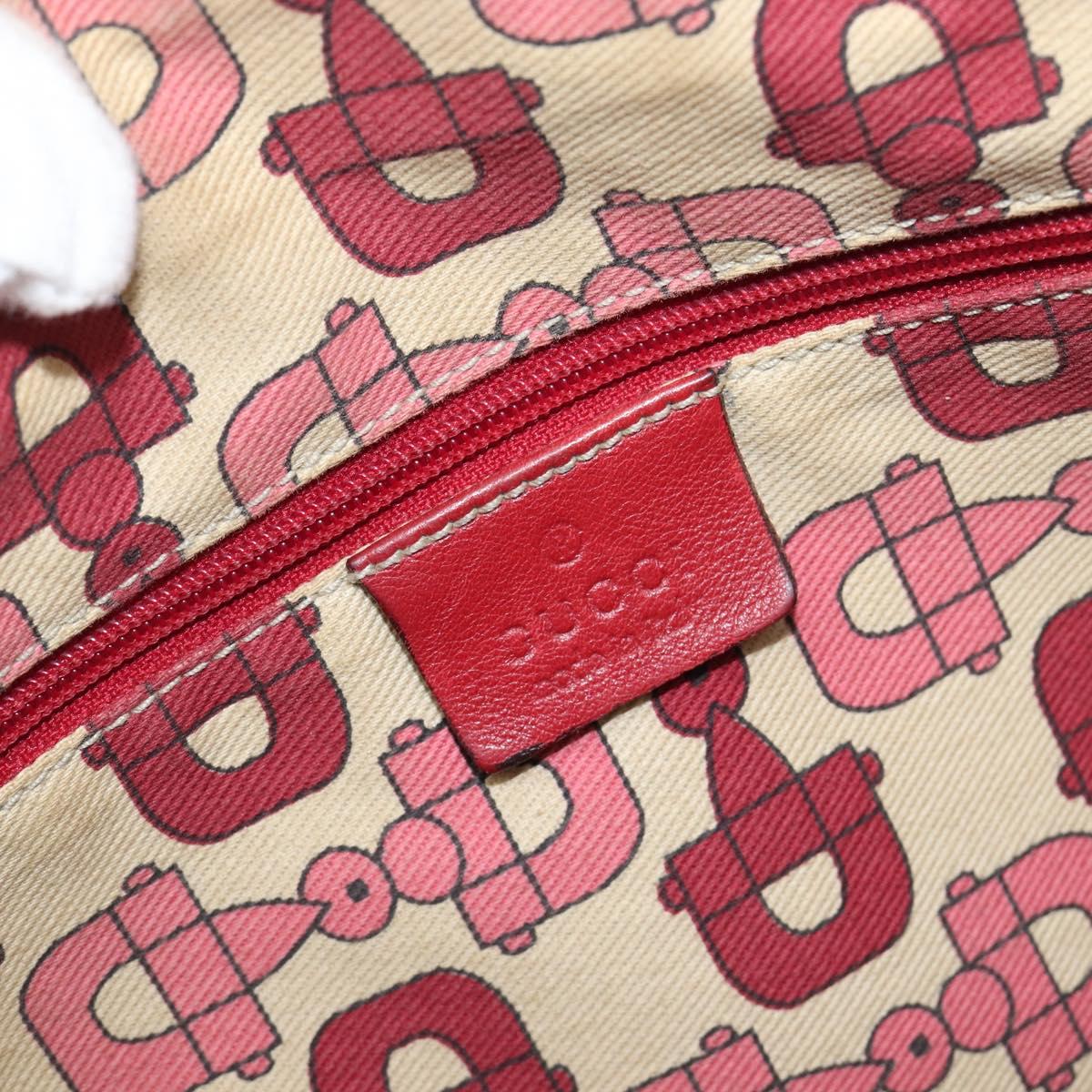 GUCCI GG Canvas Guccissima Princi Hand Bag Leather Red Gold 177052 Auth 199127A