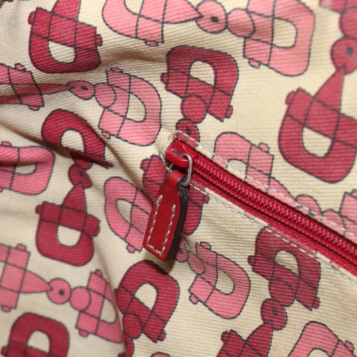 GUCCI GG Canvas Guccissima Princi Hand Bag Leather Red Gold 177052 Auth 199127A