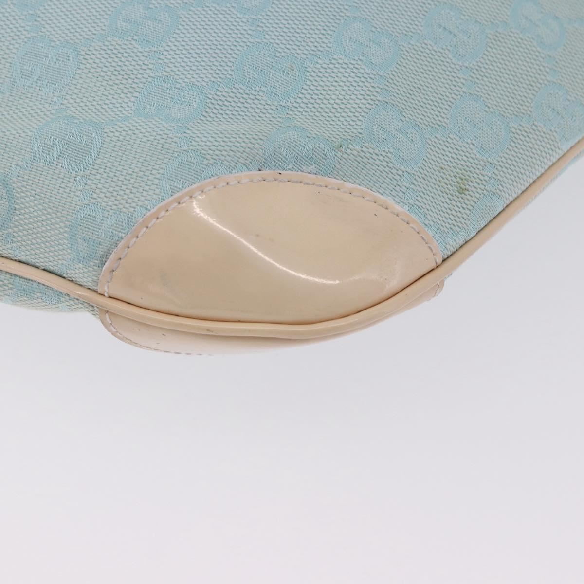 GUCCI GG Canvas Shoulder Bag Outlet Light Blue Gold 001 4158 Auth 199129V