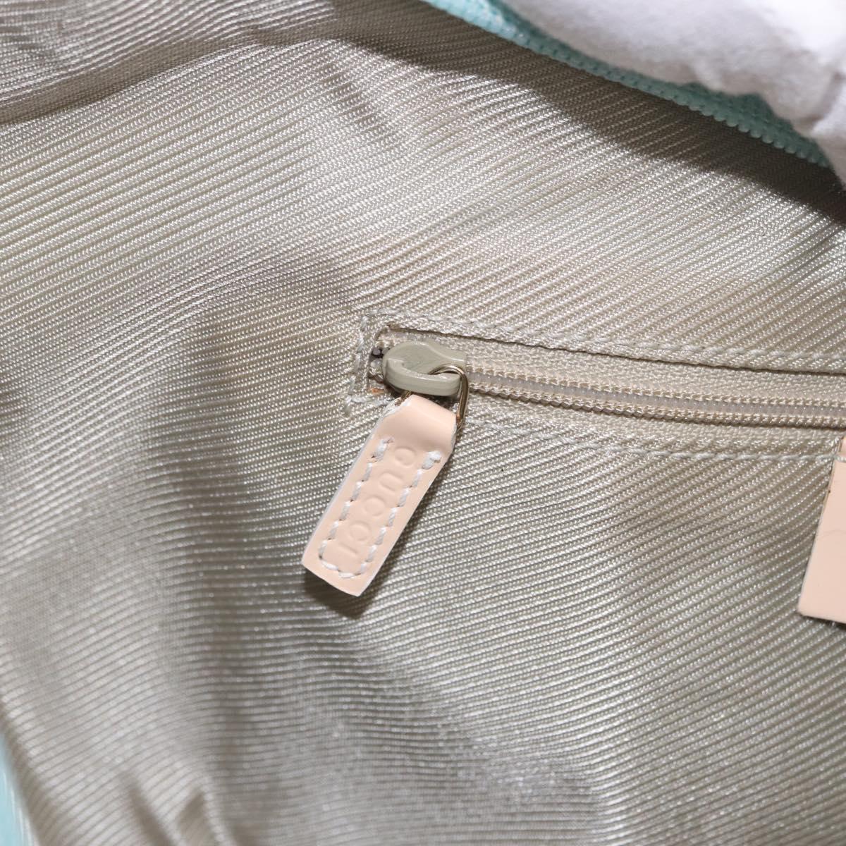 GUCCI GG Canvas Shoulder Bag Outlet Light Blue Gold 001 4158 Auth 199129V