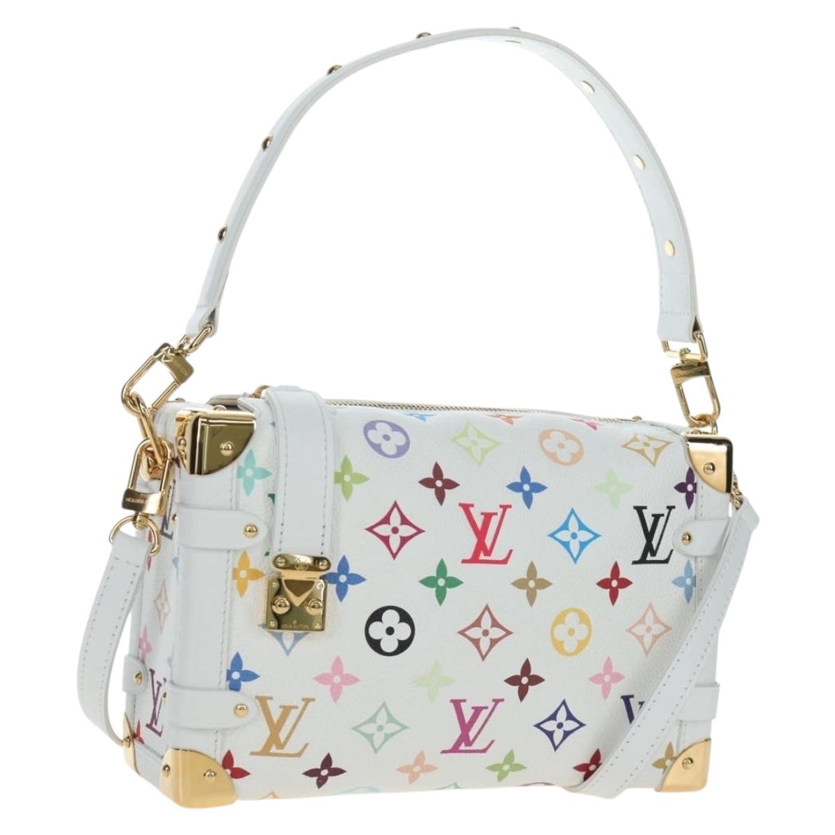 LOUIS VUITTON Monogram Multicolor Side Trunk MM Bag White M14046 Auth 199130SM