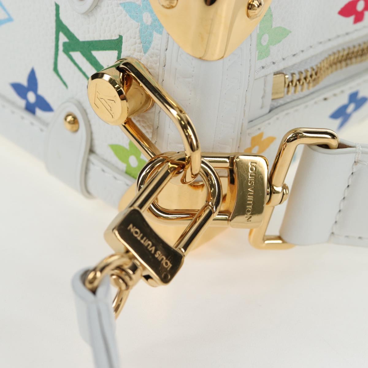 LOUIS VUITTON Monogram Multicolor Side Trunk MM Bag White M14046 Auth 199130SM