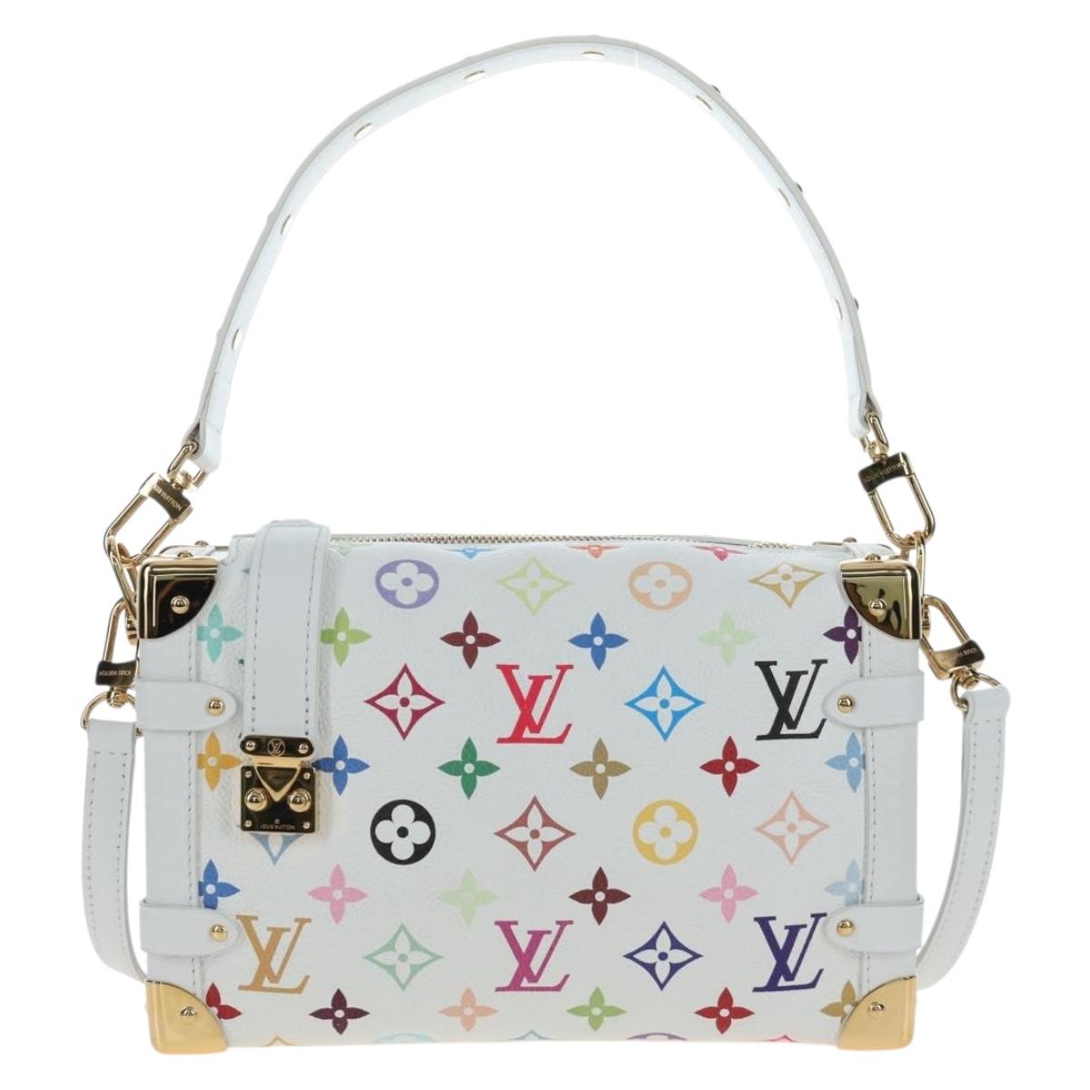 LOUIS VUITTON Monogram Multicolor Side Trunk MM Bag White M14046 Auth 199130SM