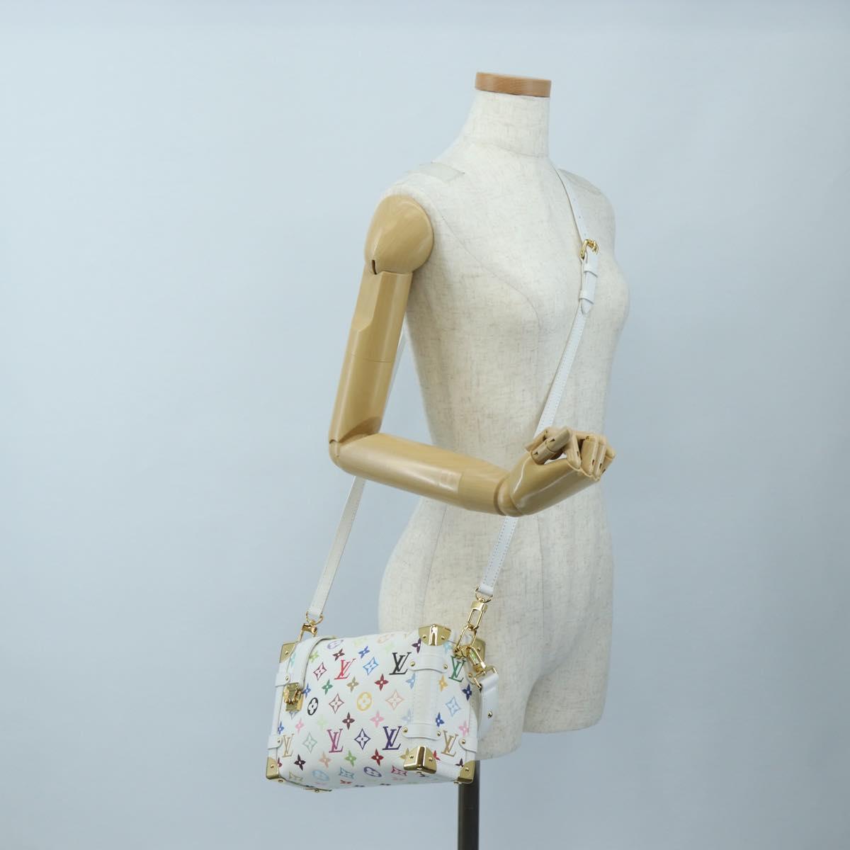 LOUIS VUITTON Monogram Multicolor Side Trunk MM Bag White M14046 Auth 199130SM