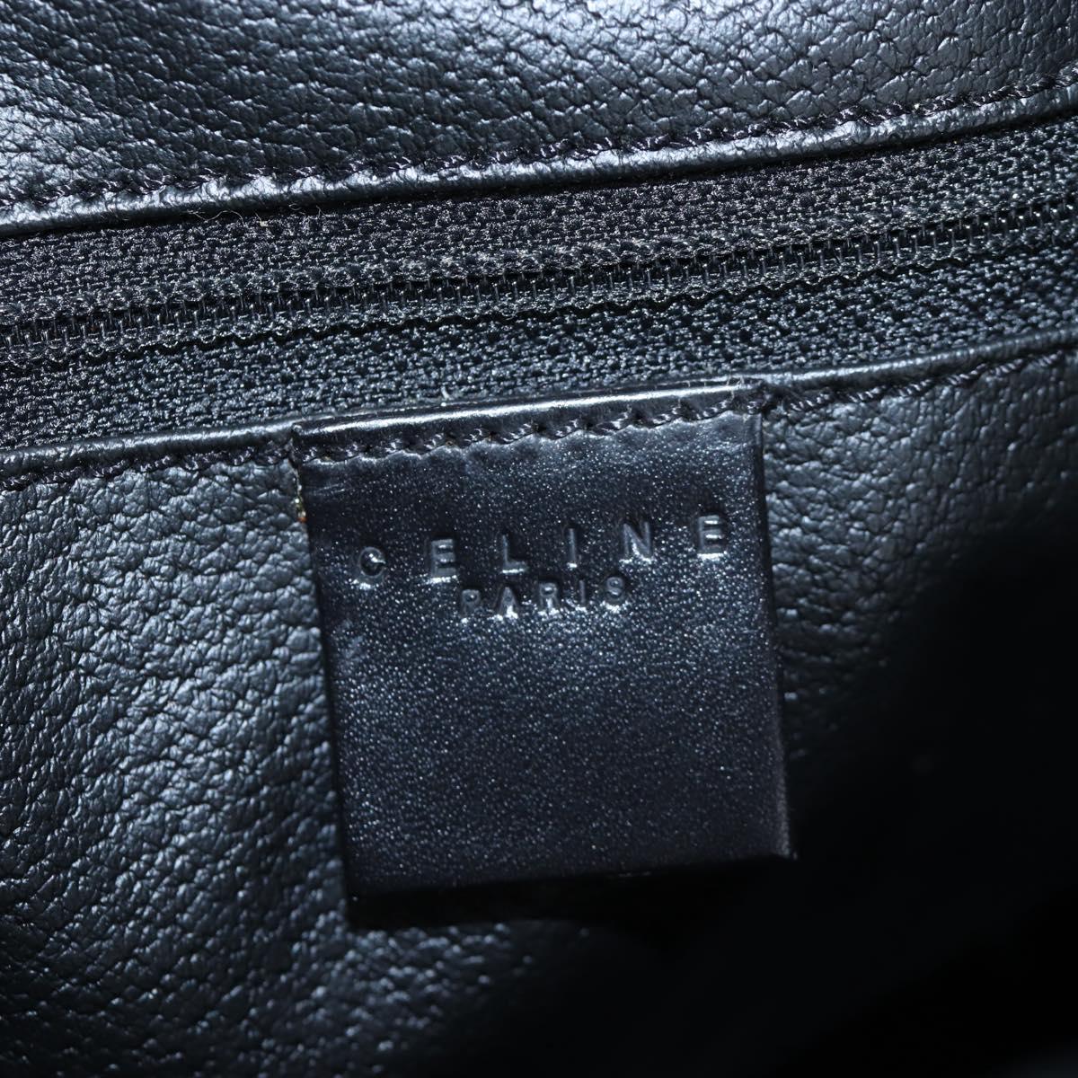 CELINE Macadam Canvas Boston Bag PVC Leather Black Gold Auth 199137V