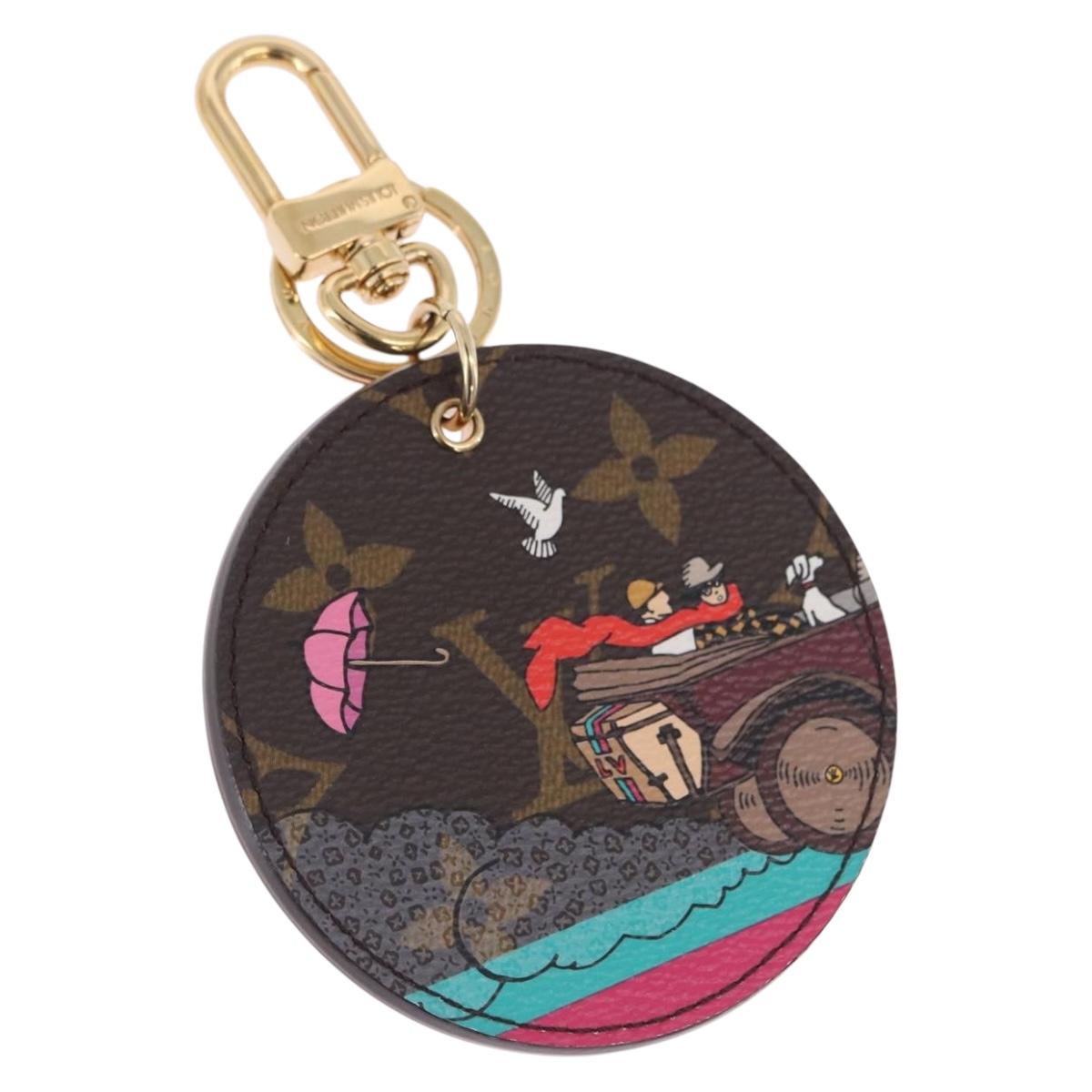 LOUIS VUITTON Damier Ebene Key Holder Illustre Charm M65138 LV Auth 199151V