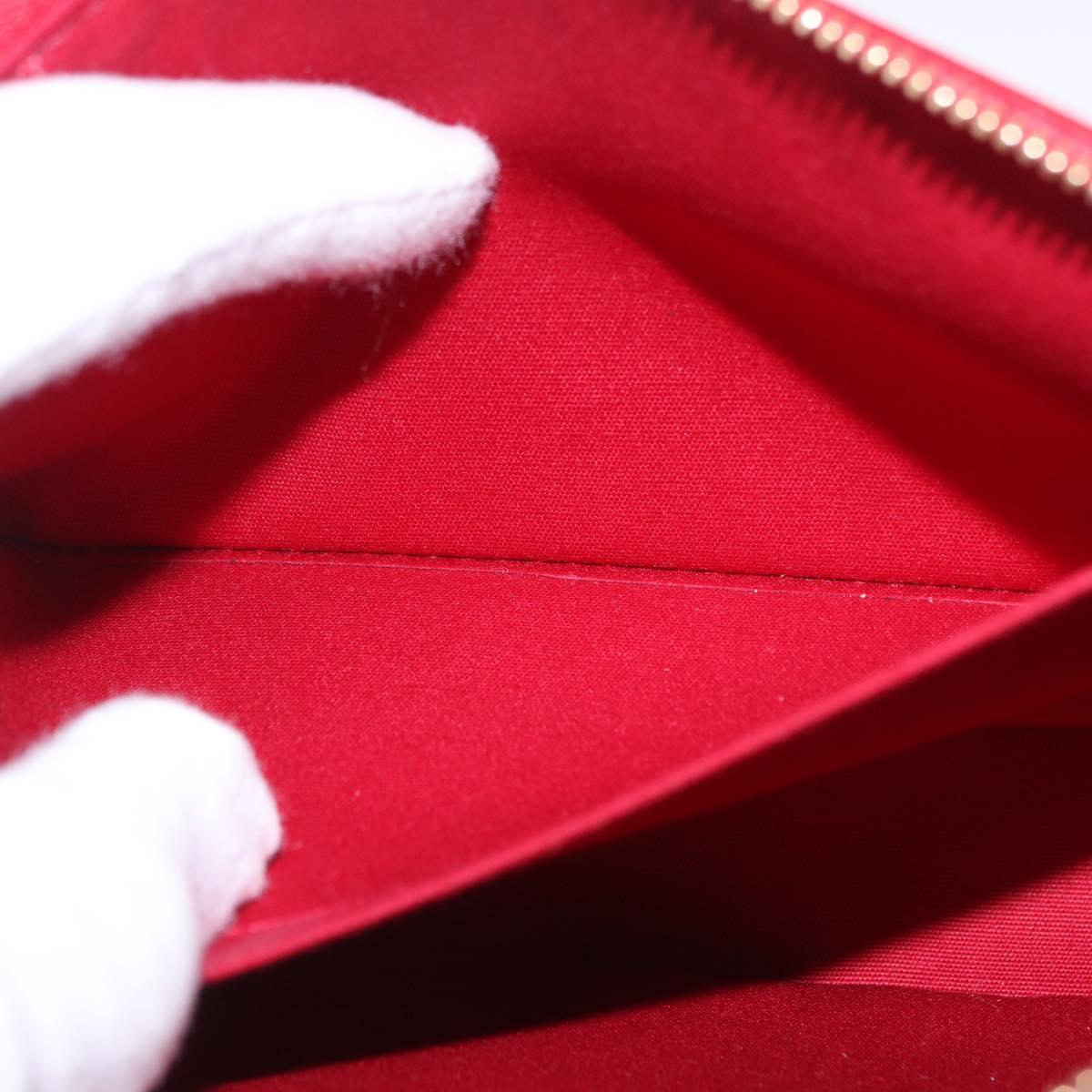 LOUIS VUITTON Monogram Vernis Pochette Accessoires Rouge Grunadine Auth 199154V