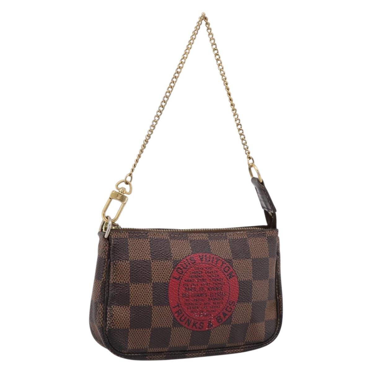LOUIS VUITTON Damier Ebene T&B Mini Pochette Accessoires N58011 LV Auth 199155A