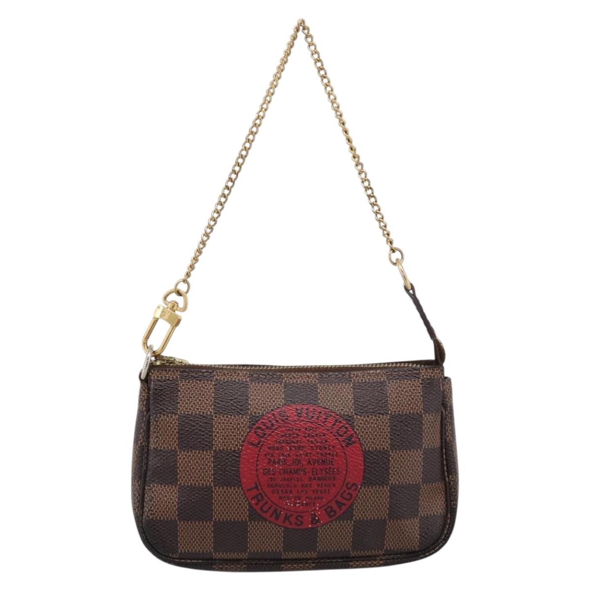 LOUIS VUITTON Damier Ebene T&B Mini Pochette Accessoires N58011 LV Auth 199155A
