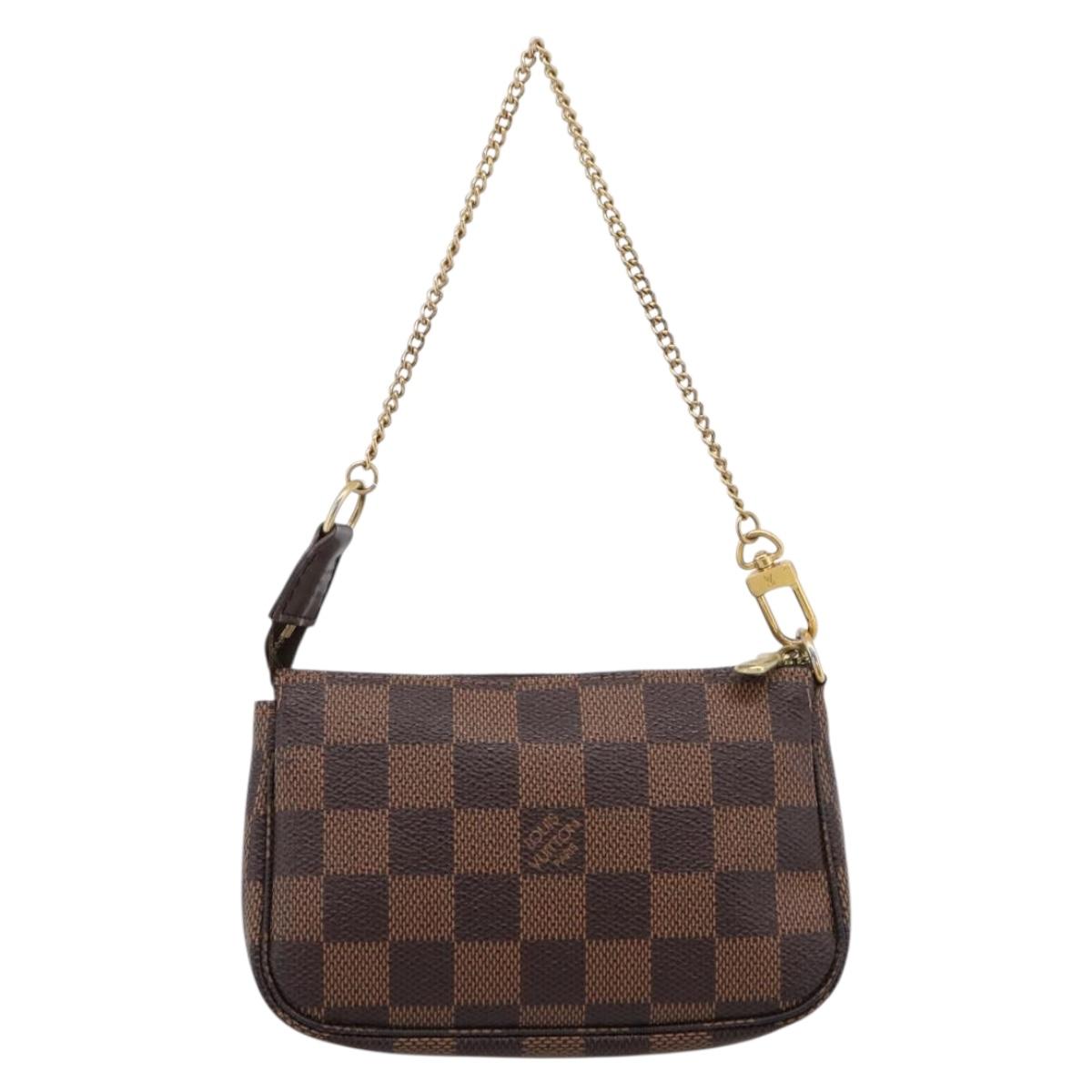 LOUIS VUITTON Damier Ebene T&B Mini Pochette Accessoires N58011 LV Auth 199155A