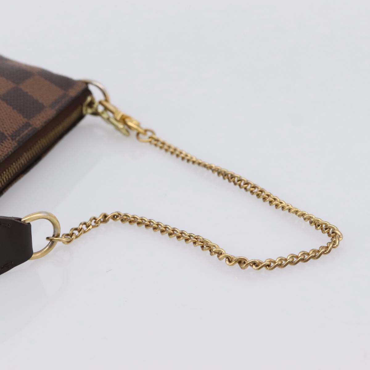 LOUIS VUITTON Damier Ebene T&B Mini Pochette Accessoires N58011 LV Auth 199155A