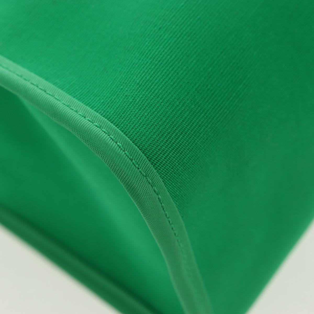 HERMES Air Zip PM Hand Bag Canvas 2way Green Silver Auth 199157SM