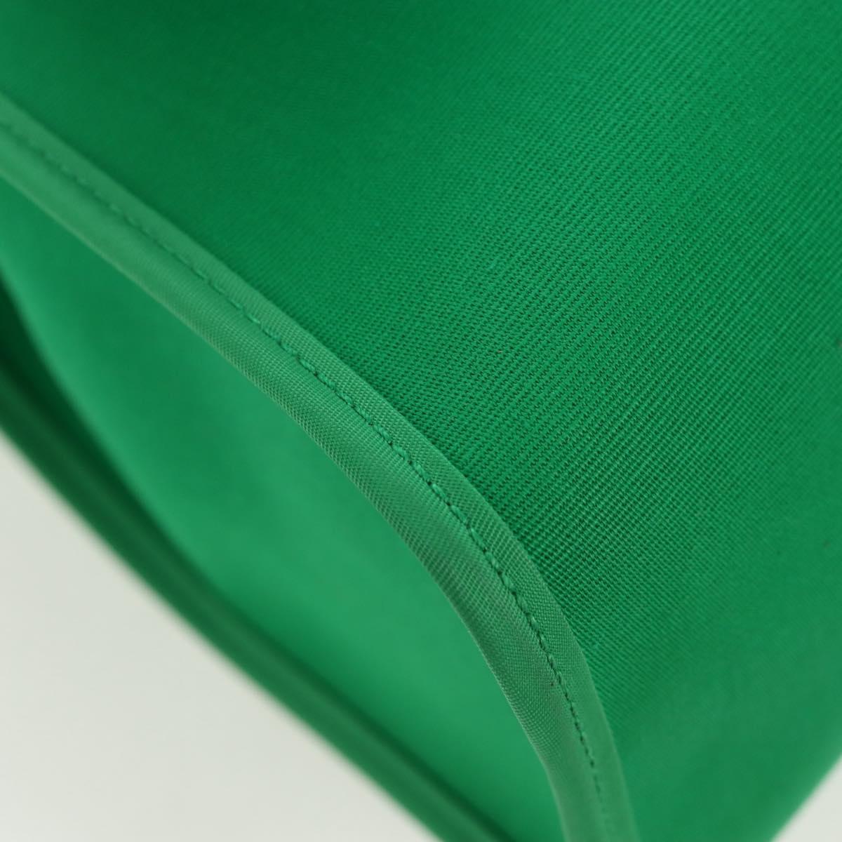 HERMES Air Zip PM Hand Bag Canvas 2way Green Silver Auth 199157SM