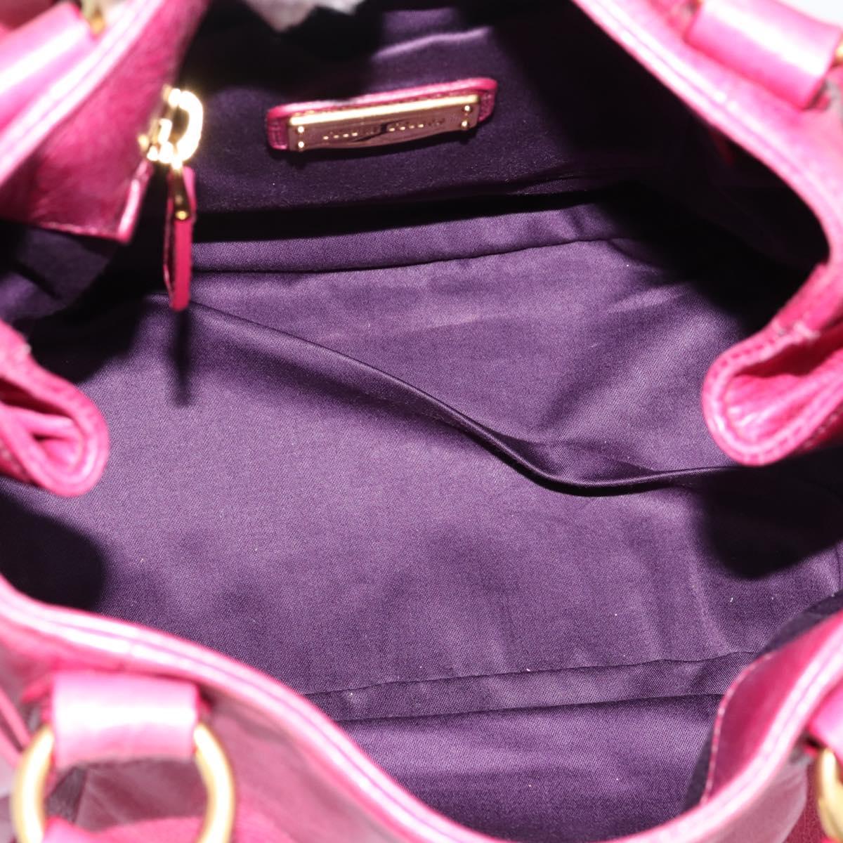 Miu Miu Hand Bag Vitellolux 2way Pink Gold Auth 199159M