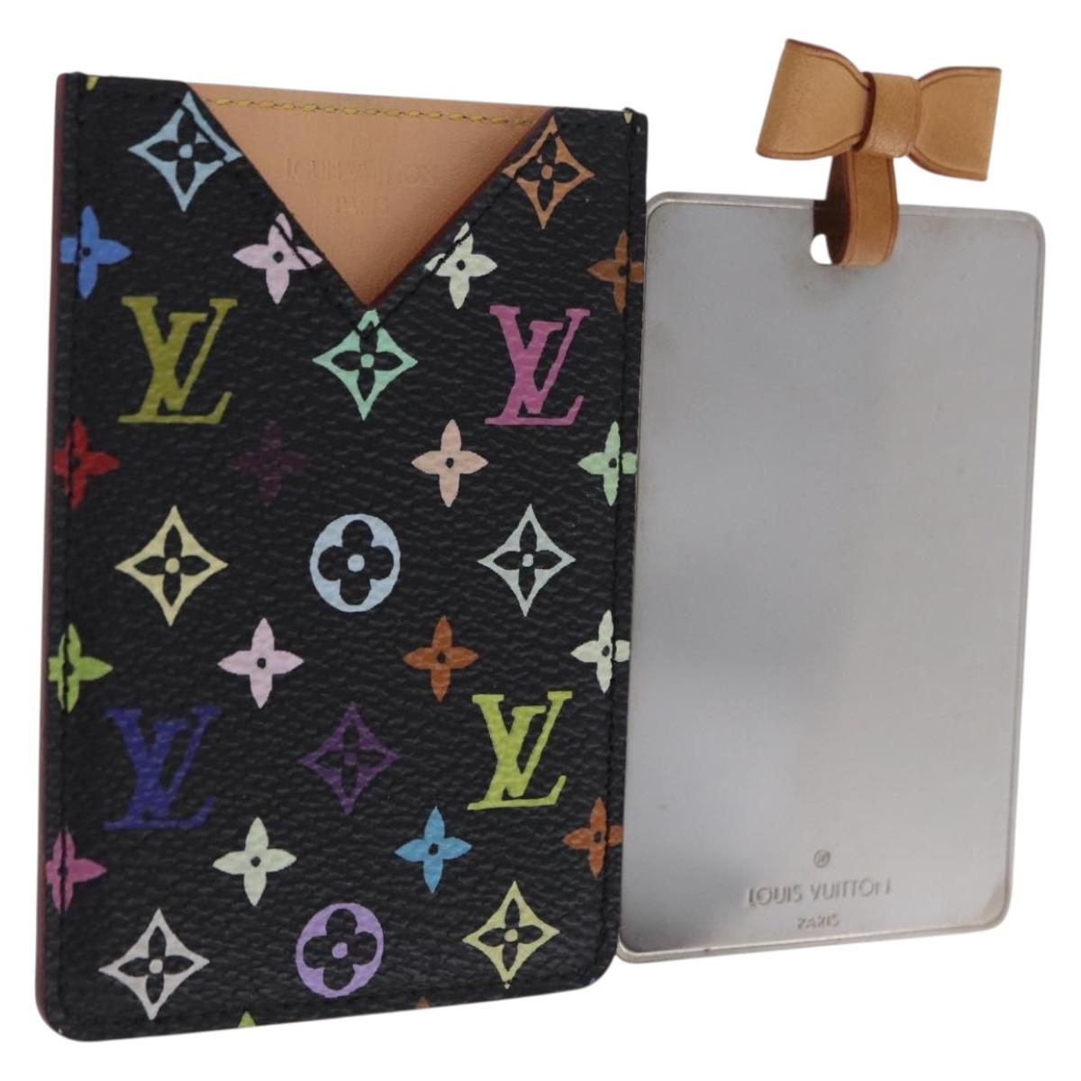 LOUIS VUITTON Monogram Multicolor Etui Hand Mirror Black M92651 LV Auth 199163V