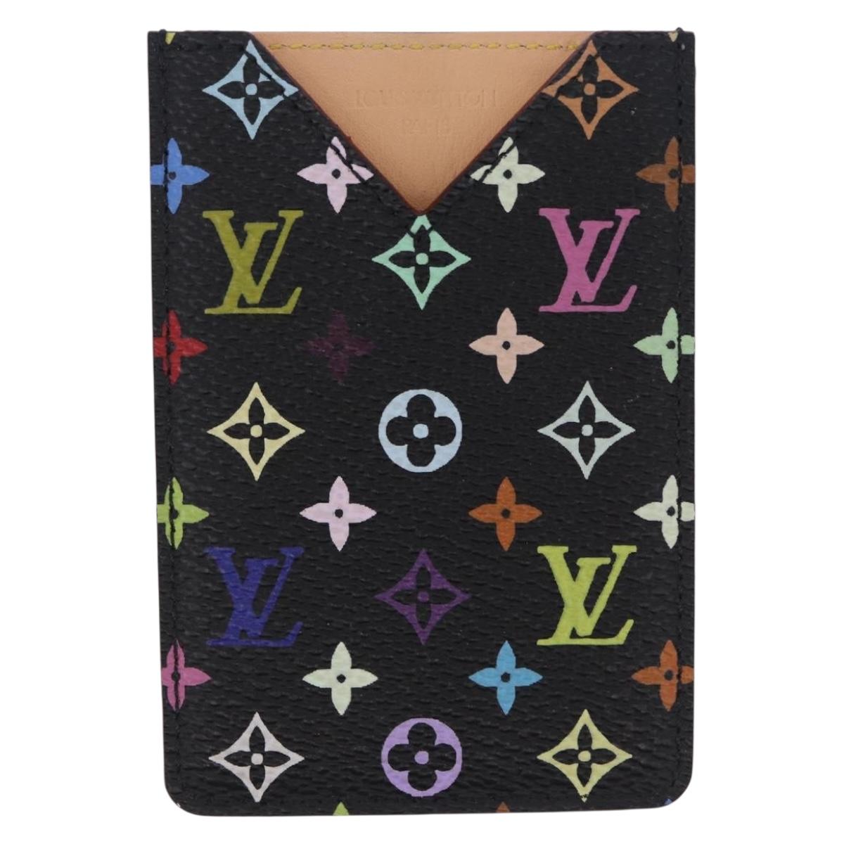 LOUIS VUITTON Monogram Multicolor Etui Hand Mirror Black M92651 LV Auth 199163V