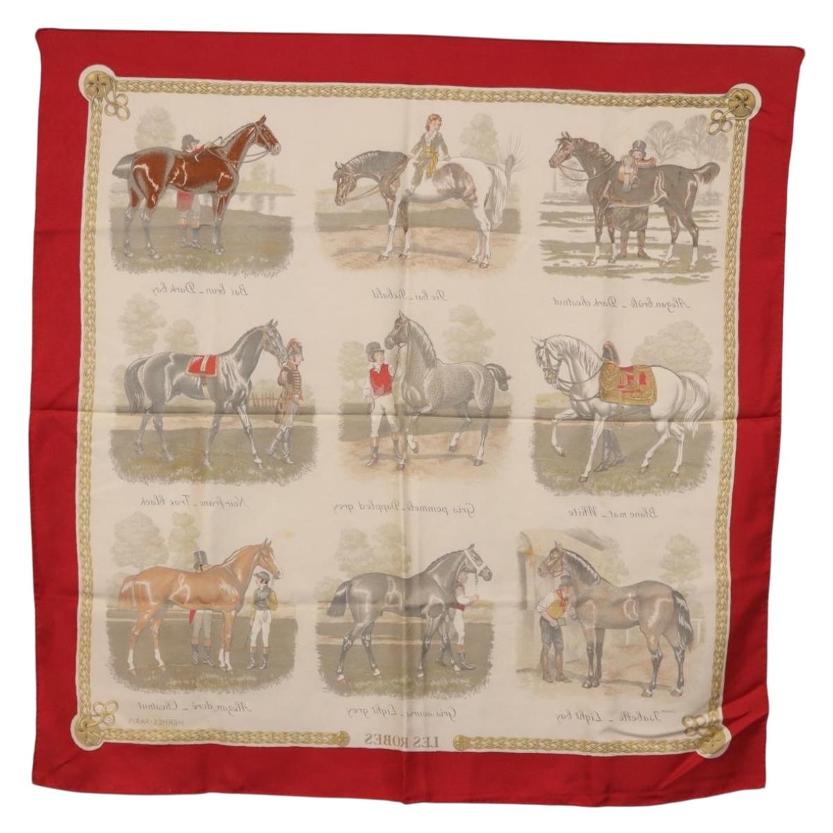 HERMES Carre 90 Scarf Silk Beige Auth 199164