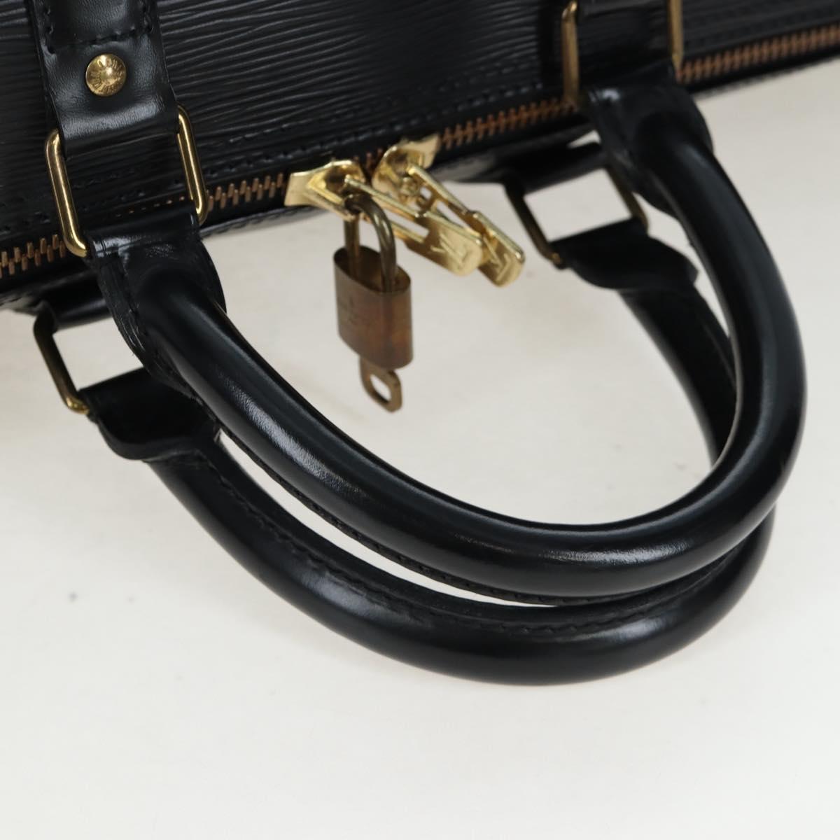LOUIS VUITTON Epi Keepall 45 Boston Bag Noir M42972 LV Auth 199174V