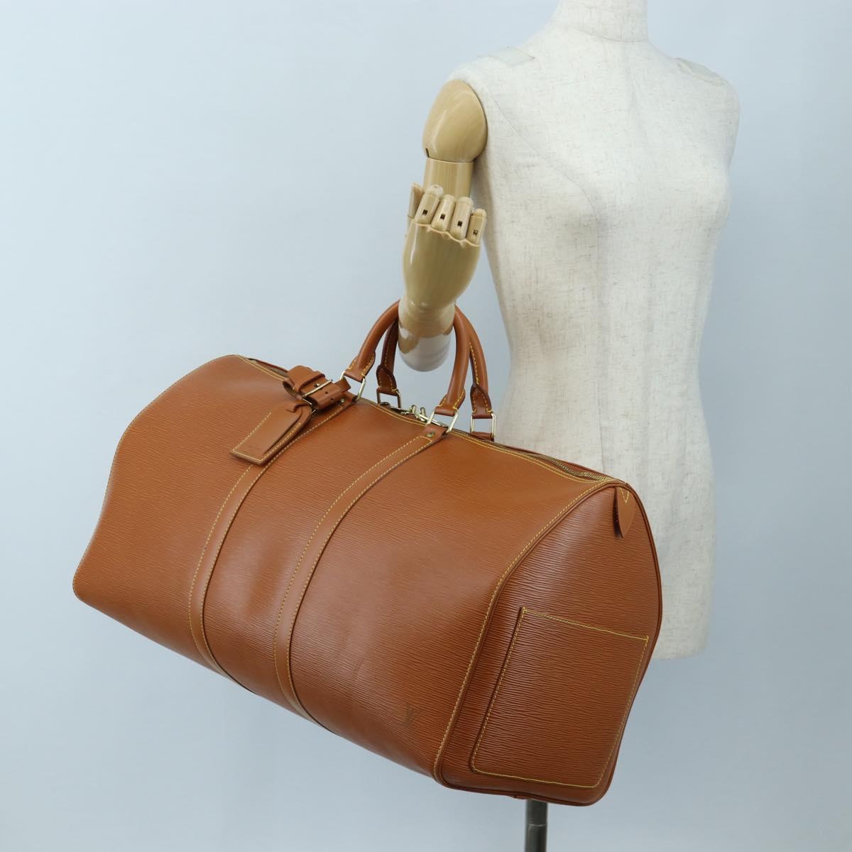 LOUIS VUITTON Epi Keepall 55 Boston Bag Brown M42958 LV Auth 199175V