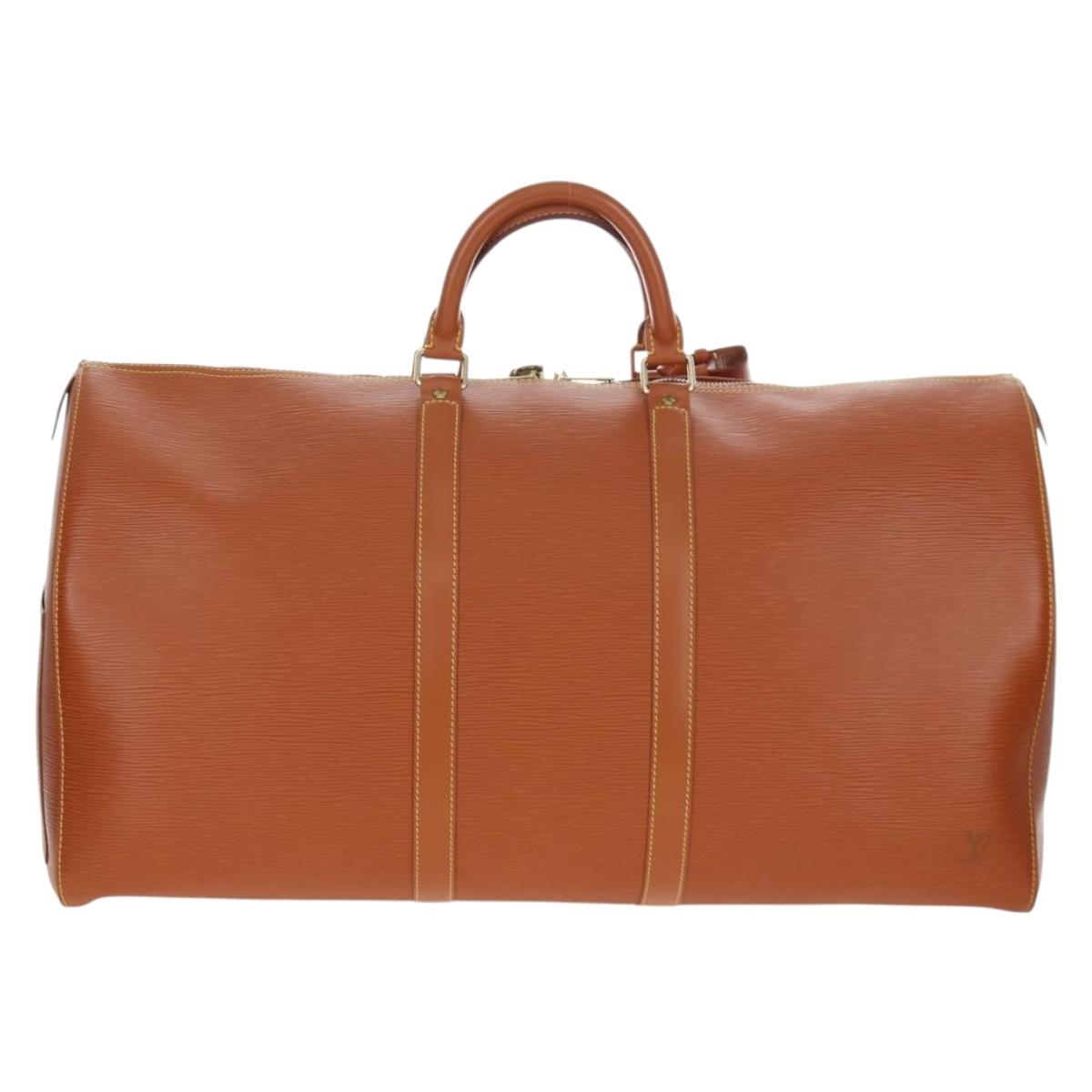 LOUIS VUITTON Epi Keepall 55 Boston Bag Brown M42958 LV Auth 199175V