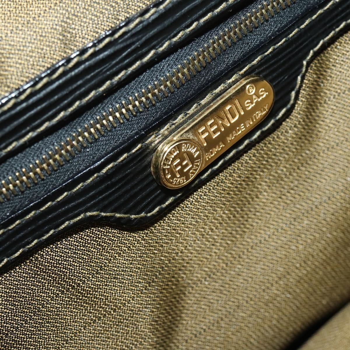 FENDI Zucca Canvas Boston Bag 2way Black Brown Auth 199177