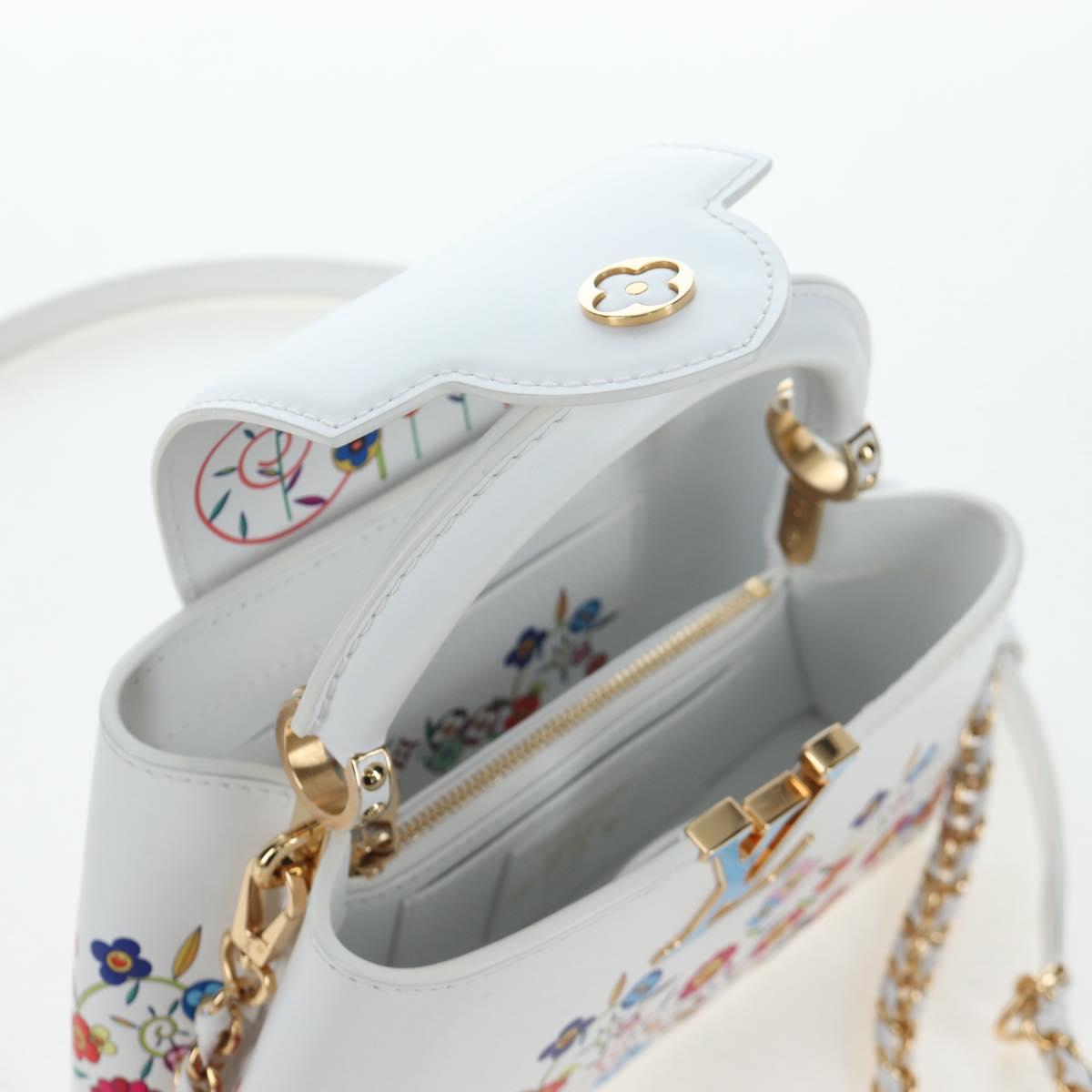 LOUIS VUITTON x TM Capucines EW Mini Leather 2way White M13246 Auth 199183SM