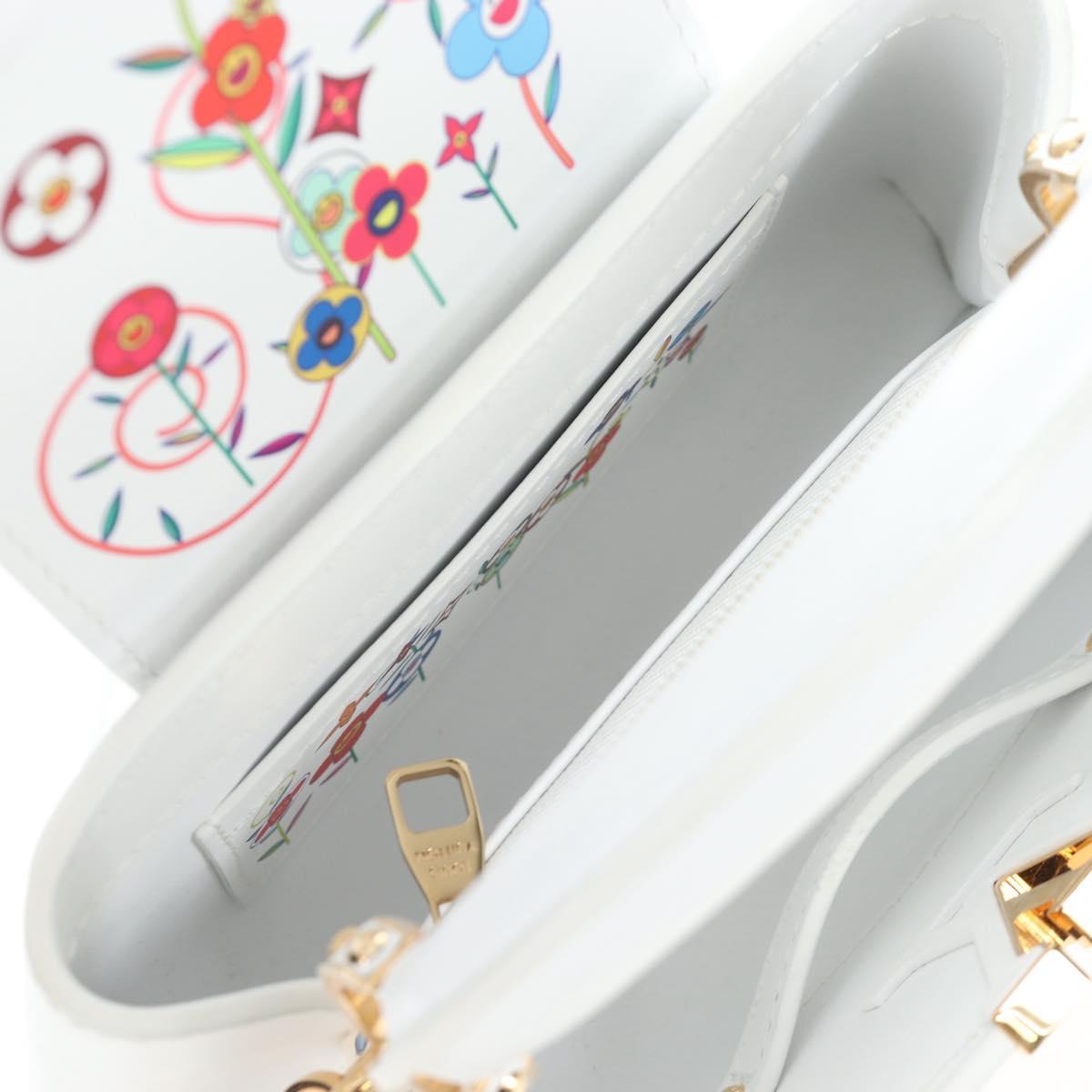 LOUIS VUITTON x TM Capucines EW Mini Leather 2way White M13246 Auth 199183SM