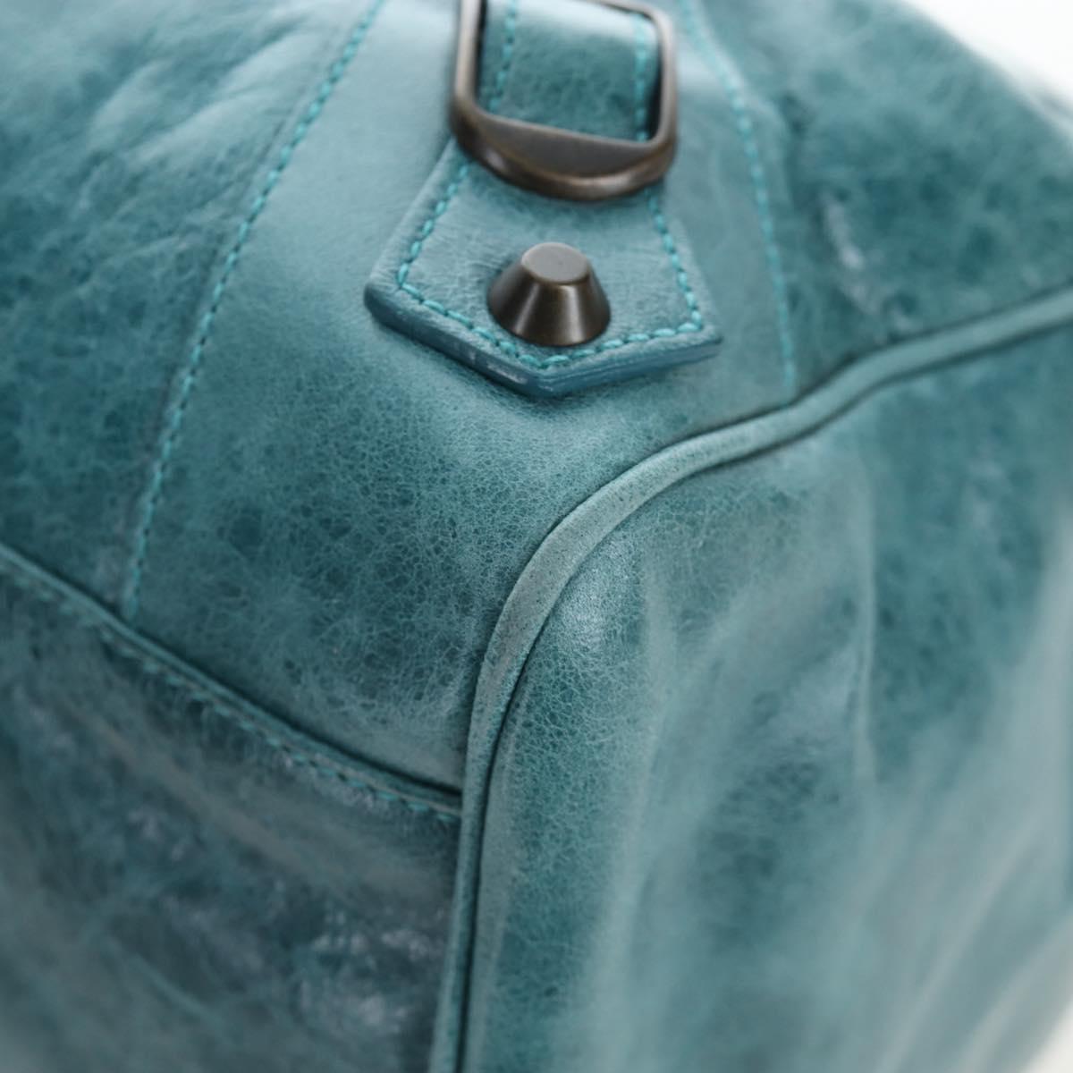 BALENCIAGA The Twiggy Hand Bag Leather 2way Green 128523 Auth 199185V