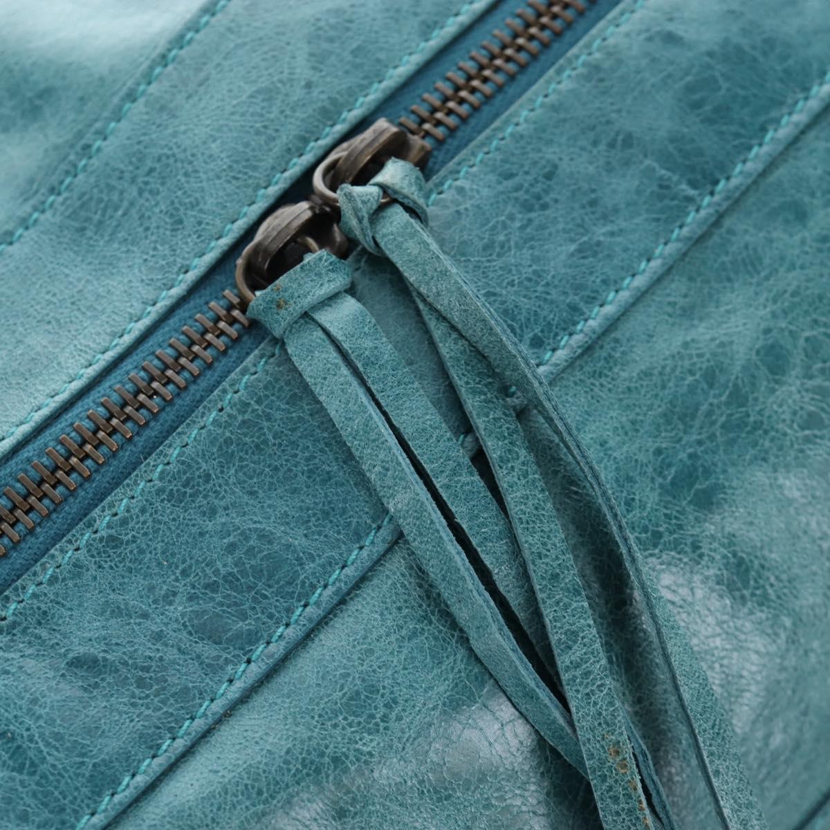 BALENCIAGA The Twiggy Hand Bag Leather 2way Green 128523 Auth 199185V