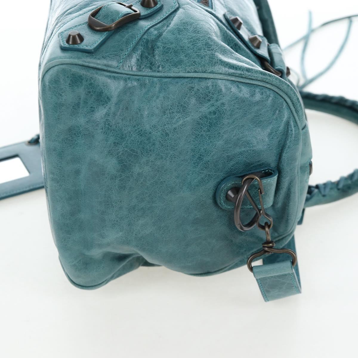 BALENCIAGA The Twiggy Hand Bag Leather 2way Green 128523 Auth 199185V