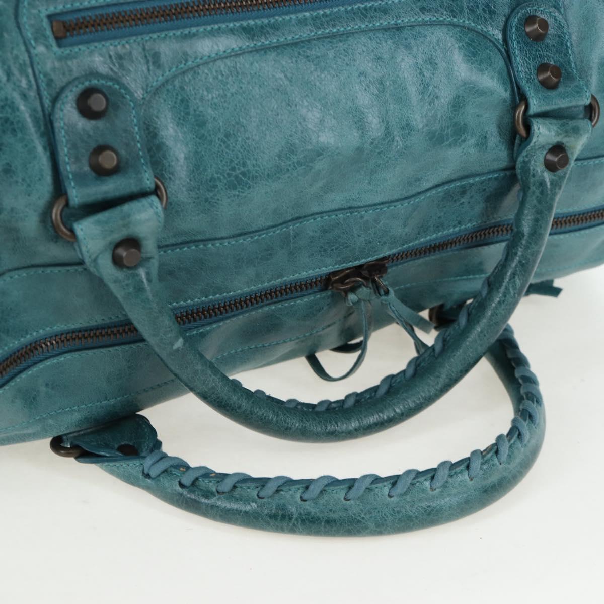 BALENCIAGA The Twiggy Hand Bag Leather 2way Green 128523 Auth 199185V