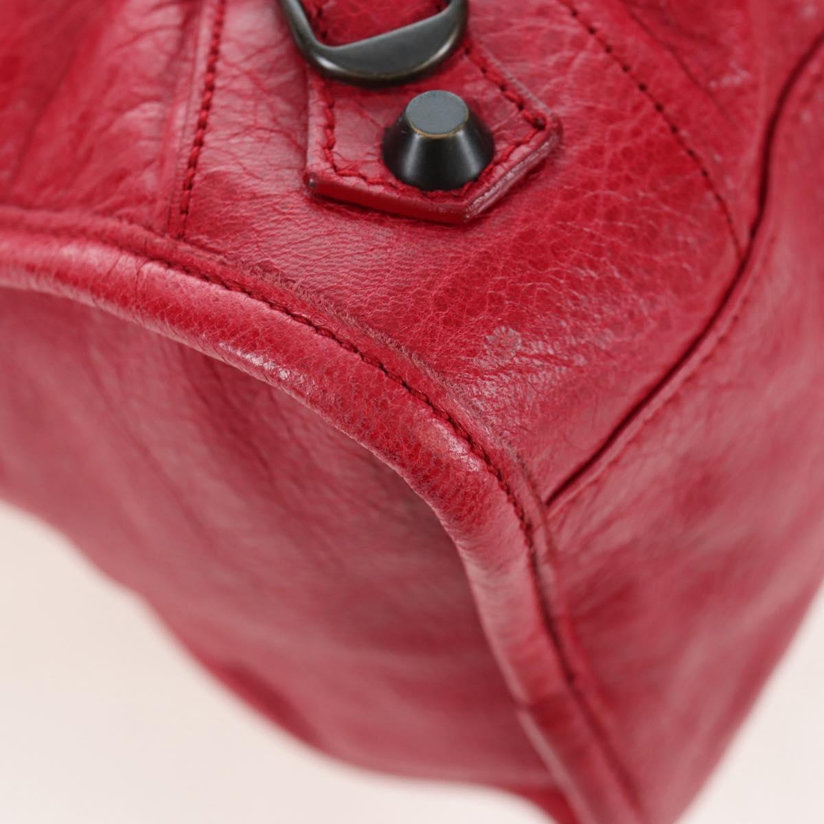 BALENCIAGA The City Hand Bag Leather Red 115748 Auth 199189V