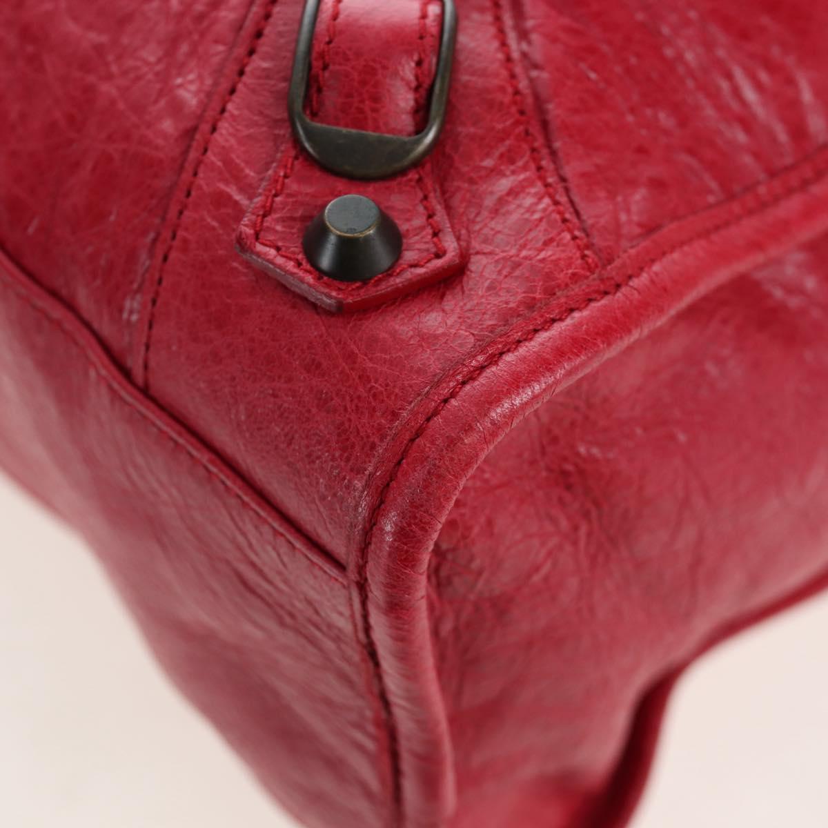 BALENCIAGA The City Hand Bag Leather Red 115748 Auth 199189V