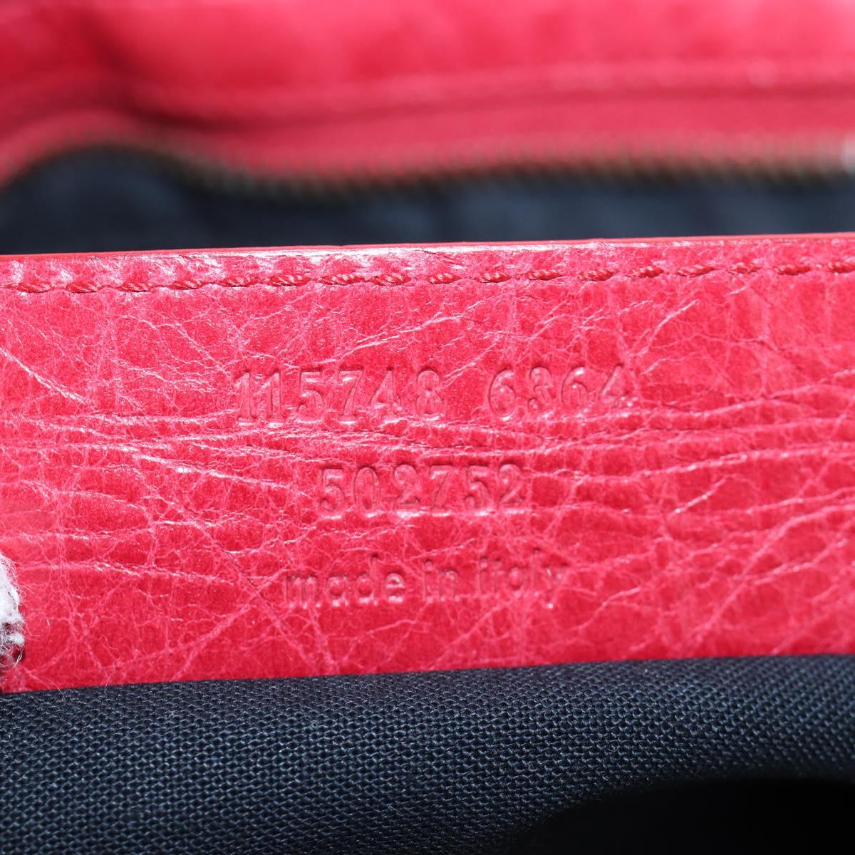 BALENCIAGA The City Hand Bag Leather Red 115748 Auth 199189V