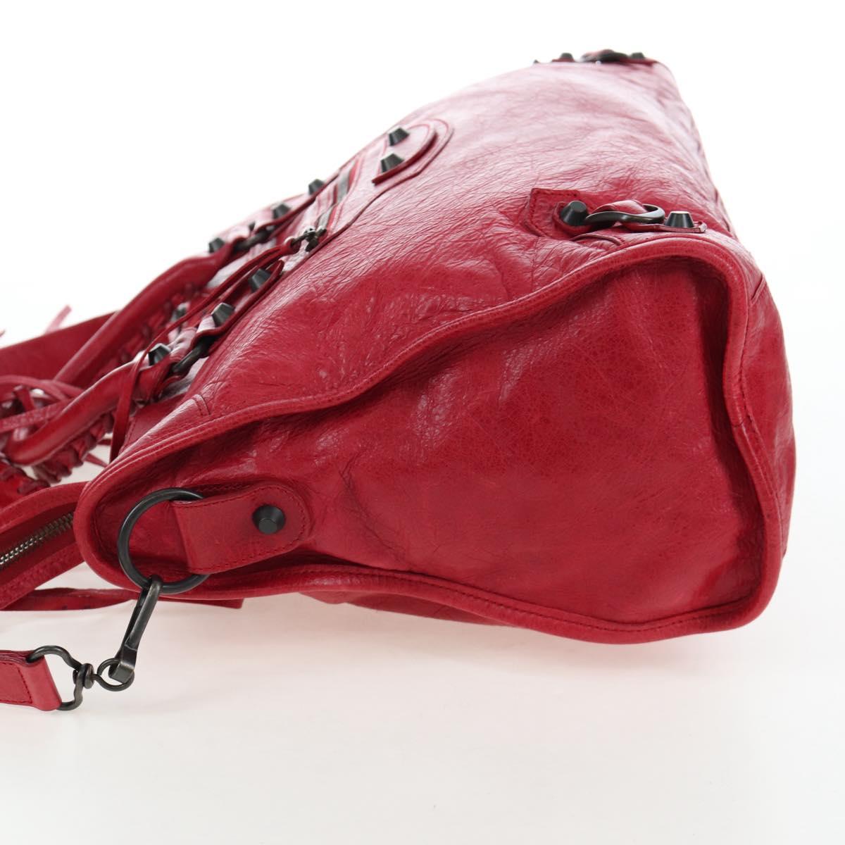 BALENCIAGA The City Hand Bag Leather Red 115748 Auth 199189V