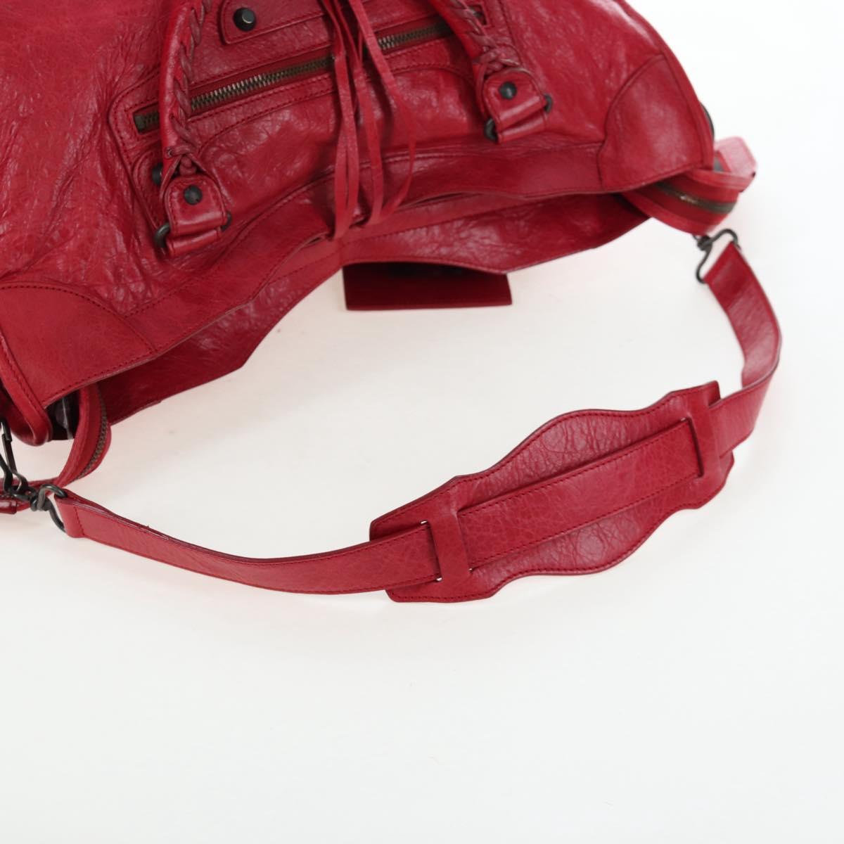 BALENCIAGA The City Hand Bag Leather Red 115748 Auth 199189V