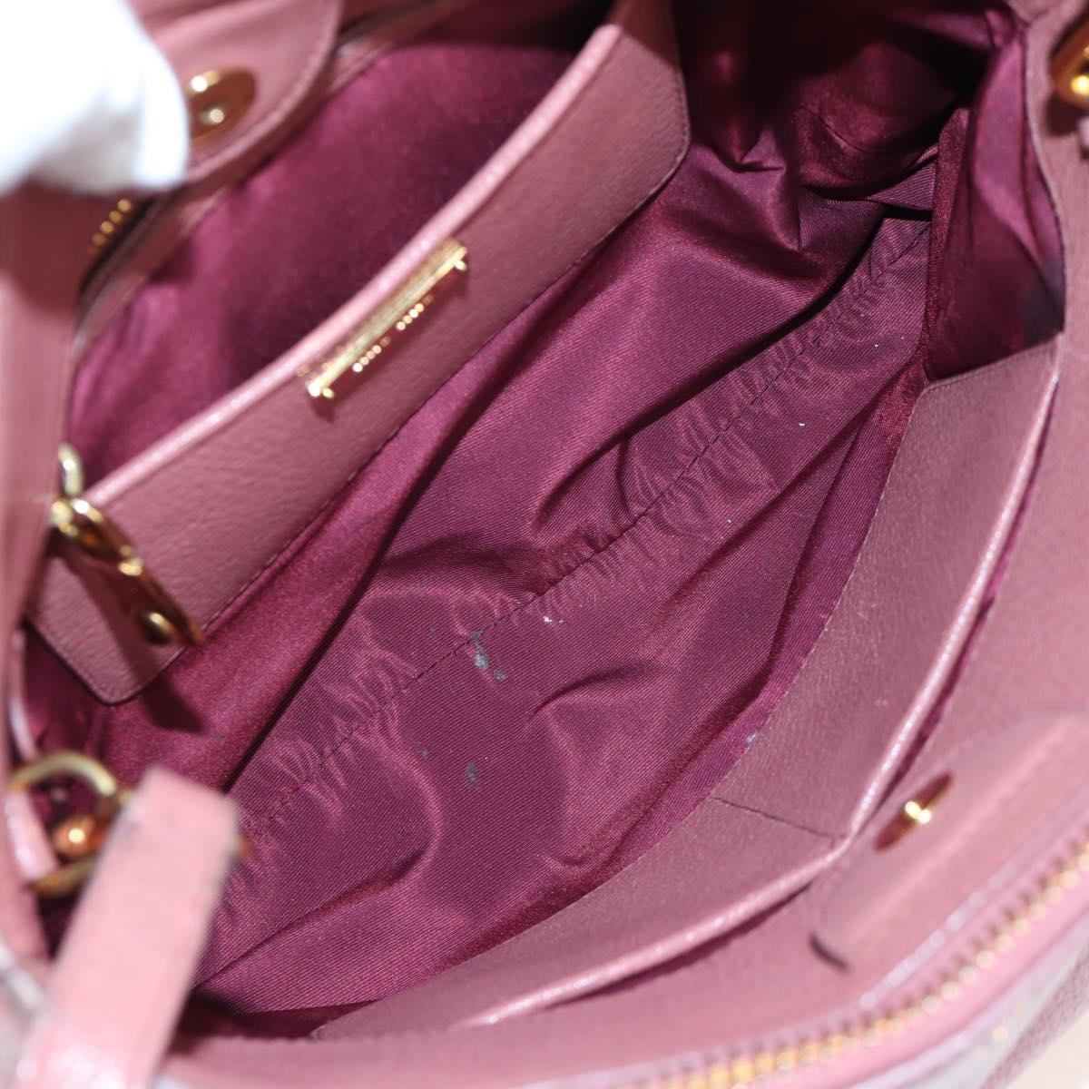Miu Miu Hand Bag Leather 2way Pink Gold Auth 199193V