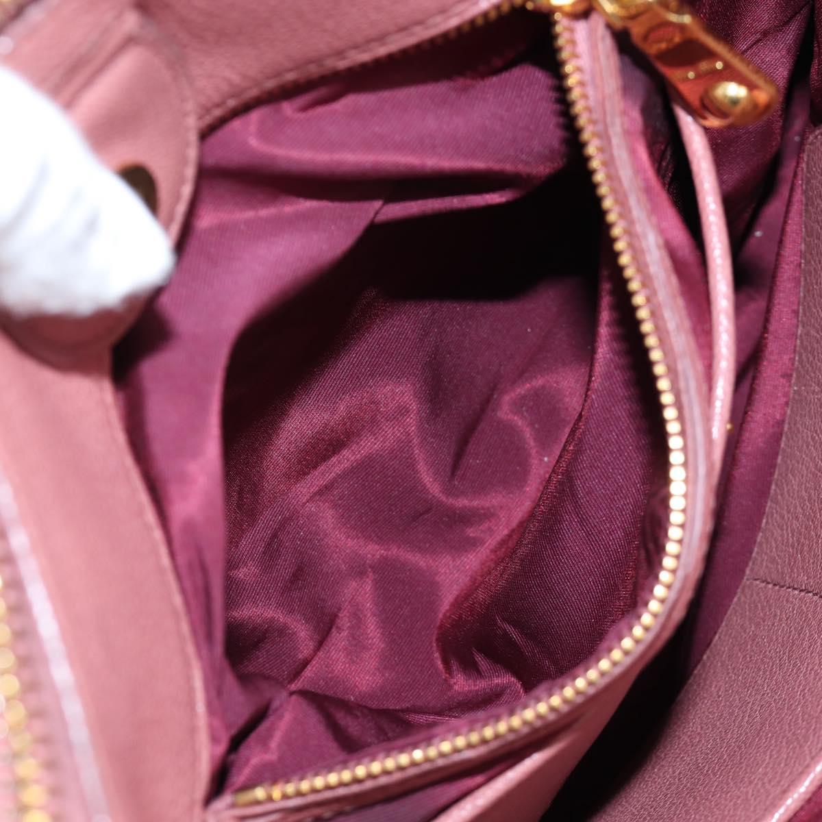 Miu Miu Hand Bag Leather 2way Pink Gold Auth 199193V