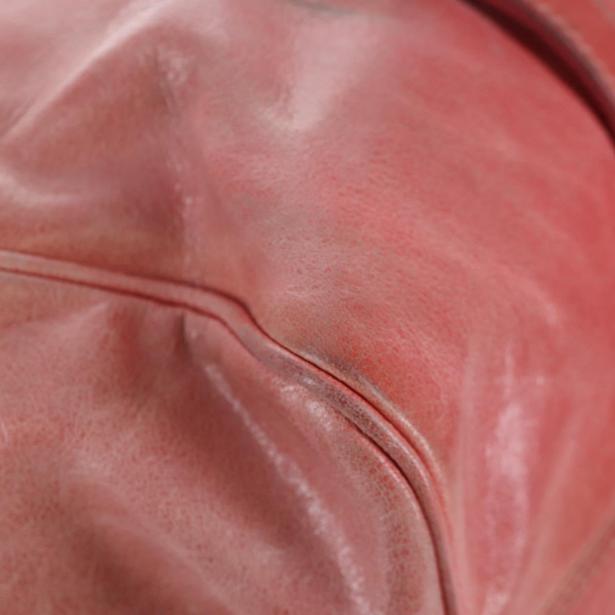 Miu Miu Hand Bag Vitello Lux Leather 2way Pink Gold Auth 199199V