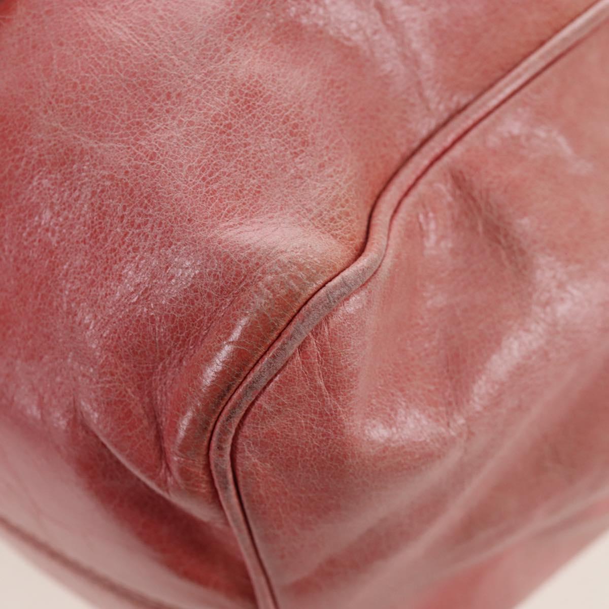 Miu Miu Hand Bag Vitello Lux Leather 2way Pink Gold Auth 199199V