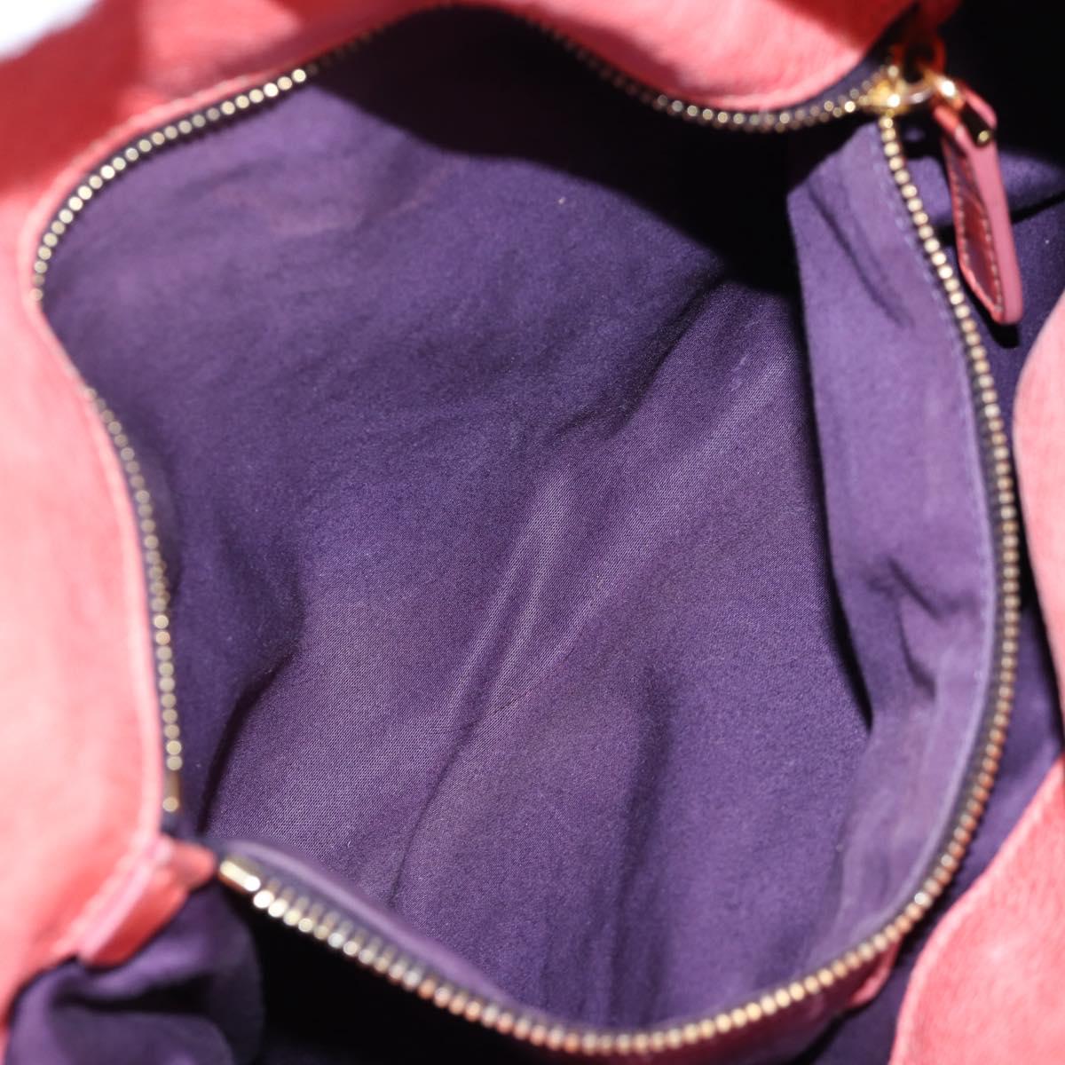 Miu Miu Hand Bag Vitello Lux Leather 2way Pink Gold Auth 199199V