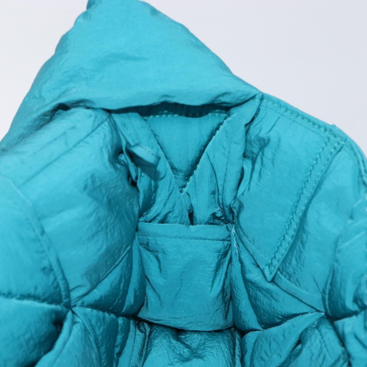 BOTTEGA VENETA MAXI INTRECCIATO Cassette Bag Nylon Turquoise Blue Auth 199207V