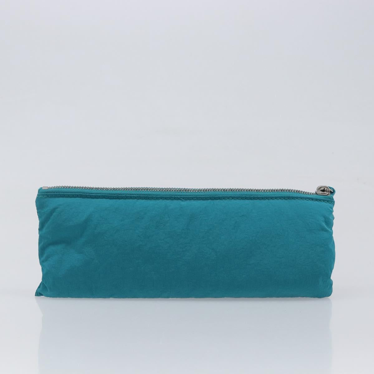BOTTEGA VENETA MAXI INTRECCIATO Cassette Bag Nylon Turquoise Blue Auth 199207V