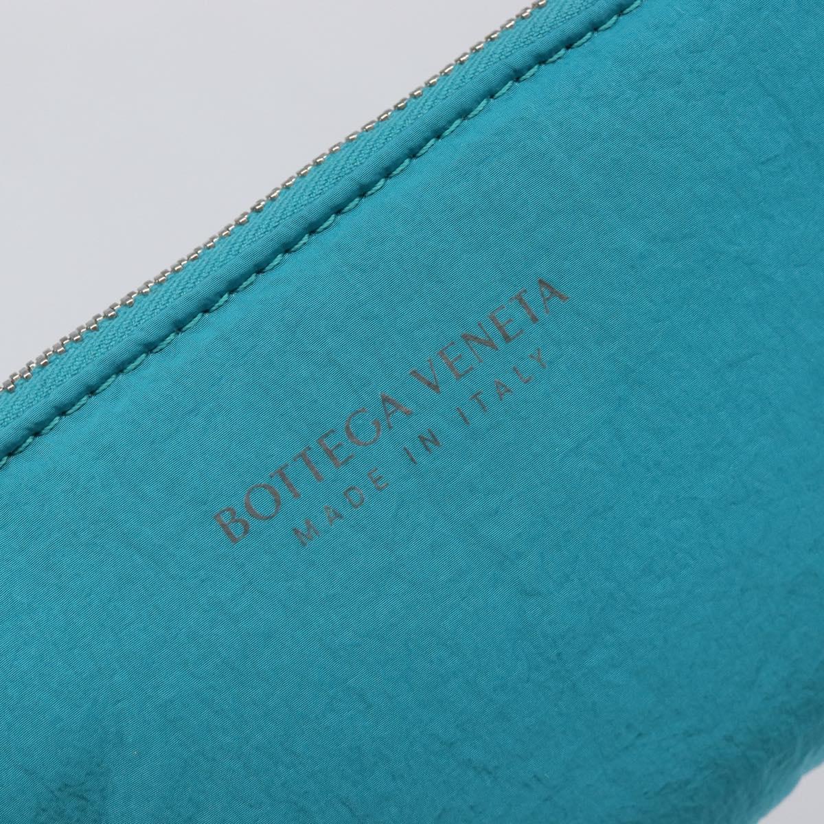 BOTTEGA VENETA MAXI INTRECCIATO Cassette Bag Nylon Turquoise Blue Auth 199207V